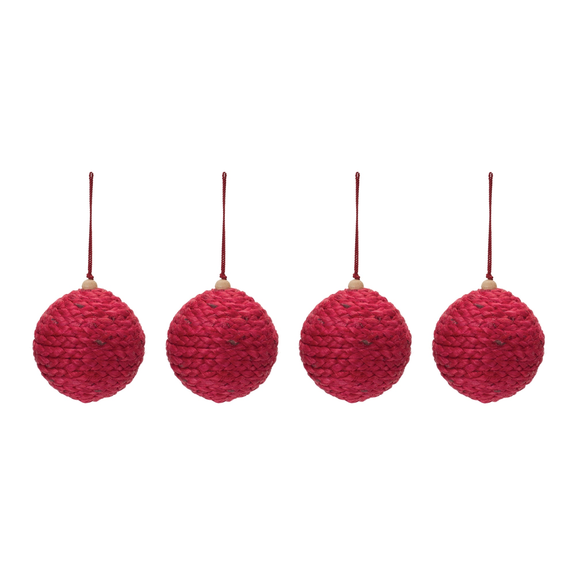 Jute-Ball-Ornament-(Set-of-4)-Christmas-Ornaments