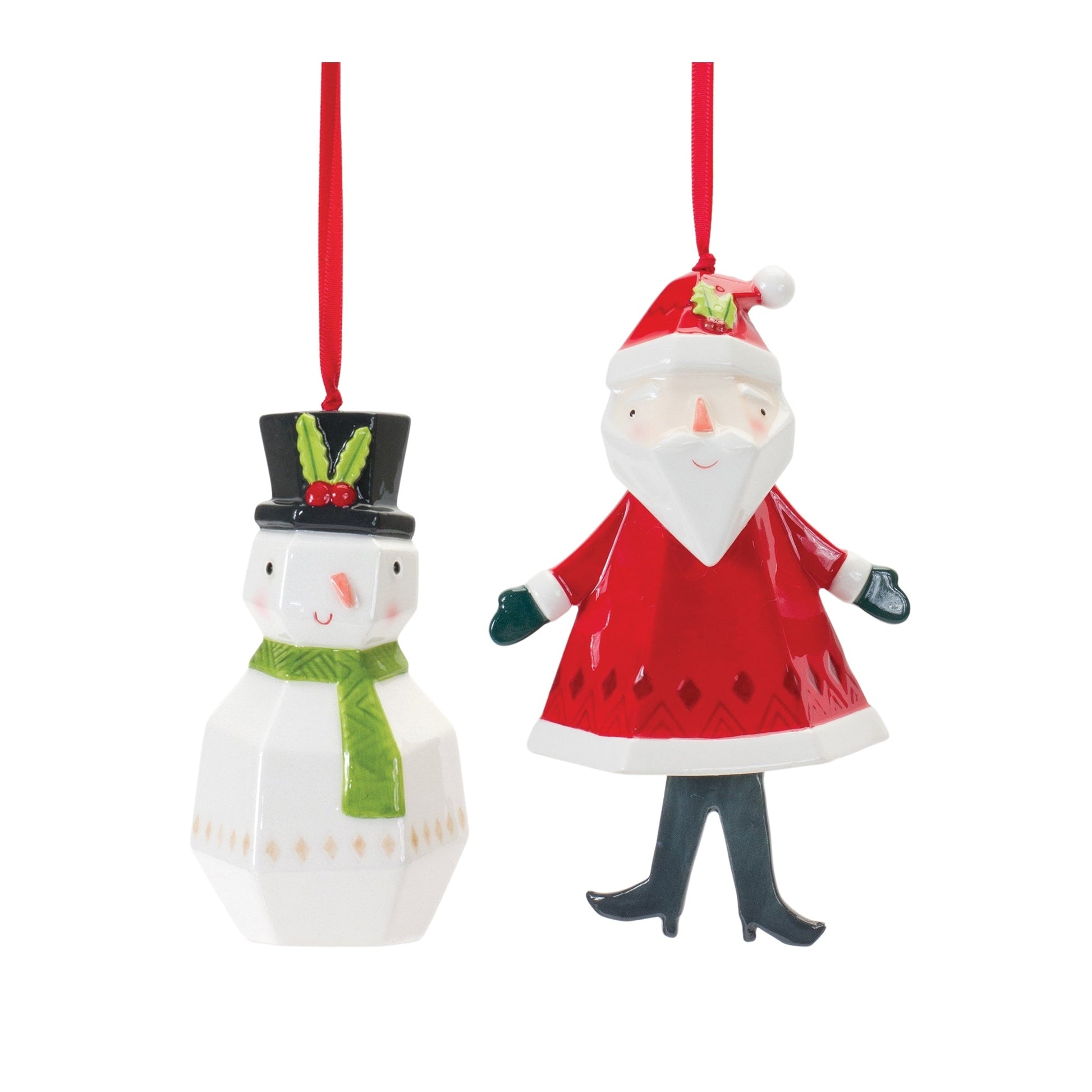 Whimsical-Santa-and-Snowman-Ornament-(Set-of-6)-Christmas-Ornaments