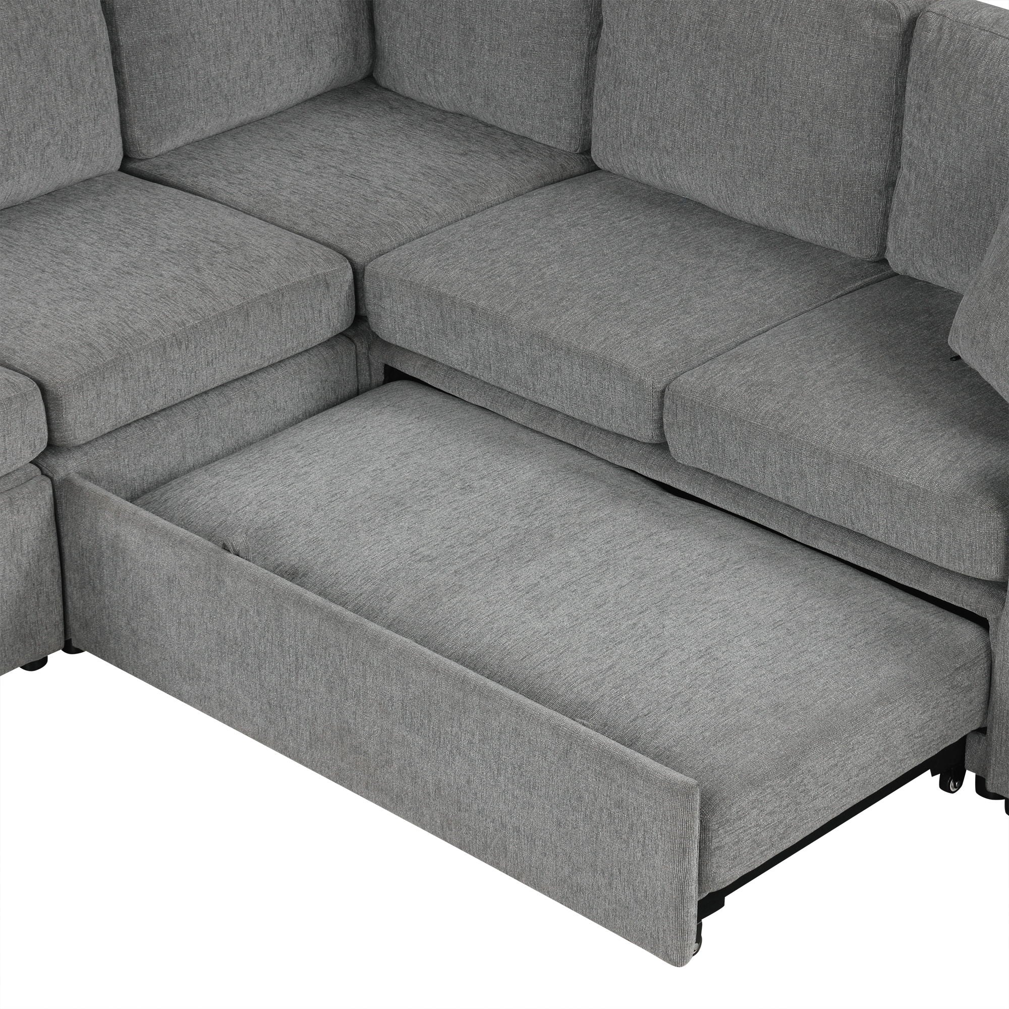 Convertible U-Shaped Sectional Sofa With Pull-Out Bed - Best Buy Furniture