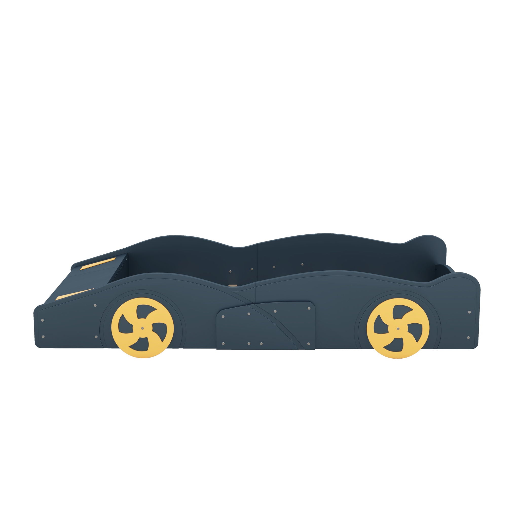 Race Car Shaped Platform Bed With Wheels And Storage