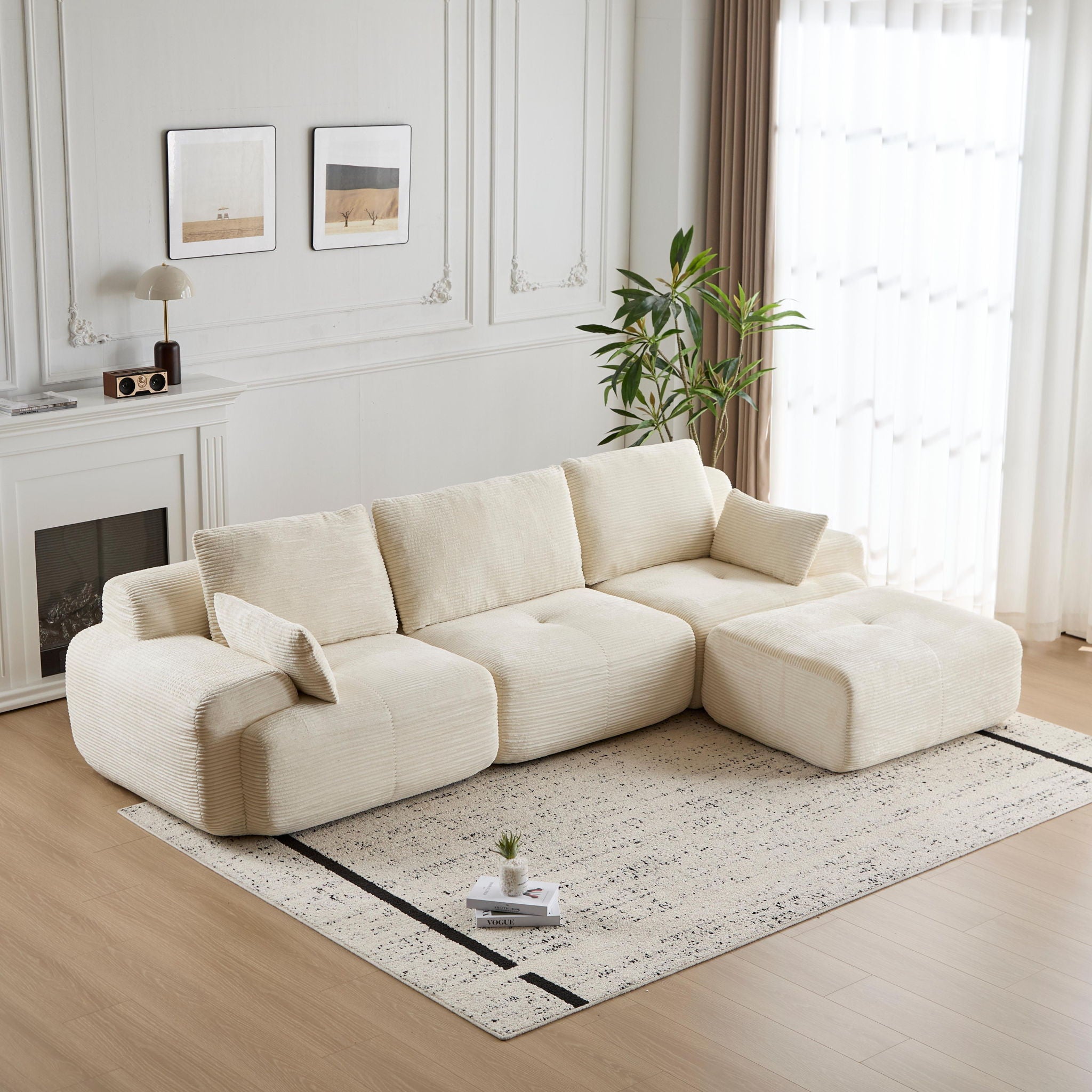 Compressed Sofa, Large Sectional Couches For Living Room - Beige