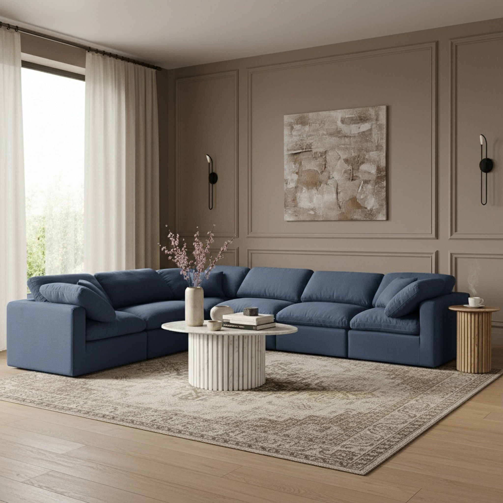 Indulge - Linen 6 Piece Modular Corner Sectional