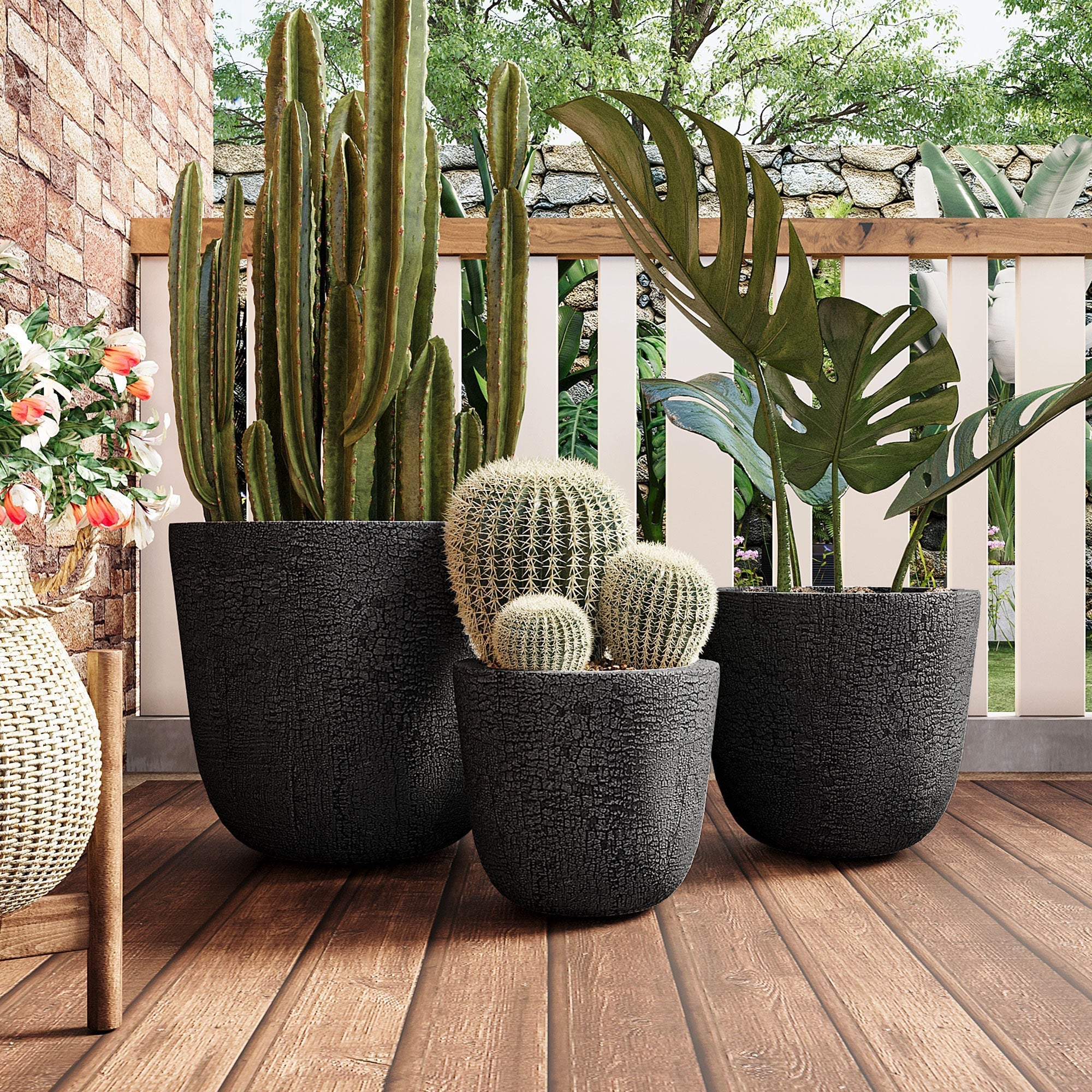 U_STYLE Lightweight MGO Planter Set of 3