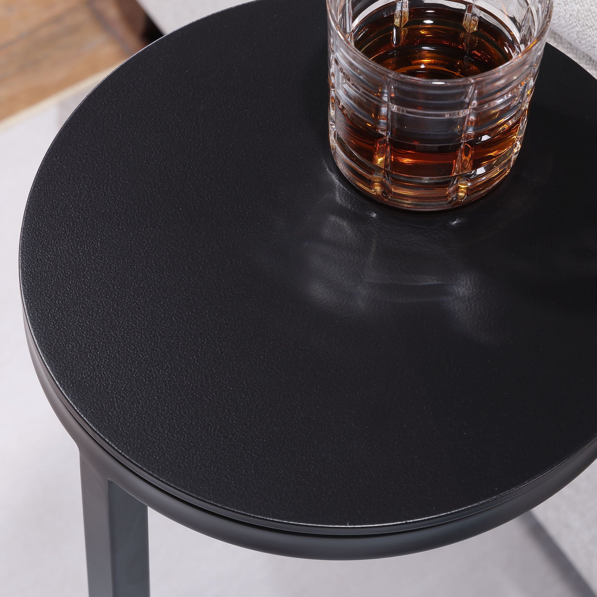 Yancey - Round Metal Accent Table - Antique Bronze