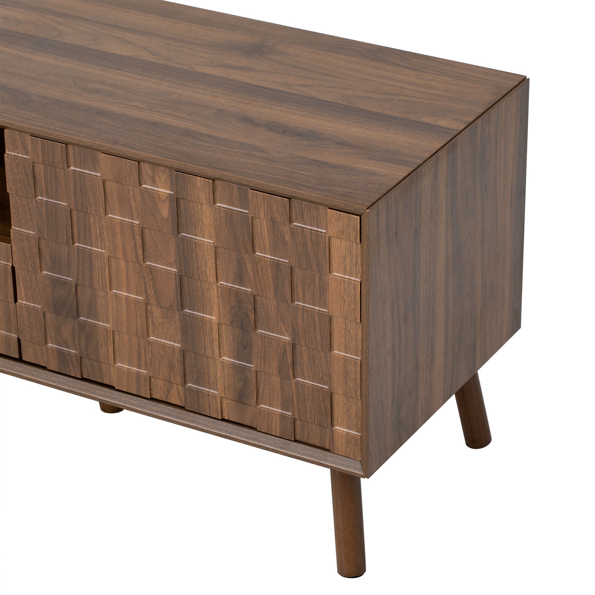 TV Stand With Drawers And Cable Management - Walnut