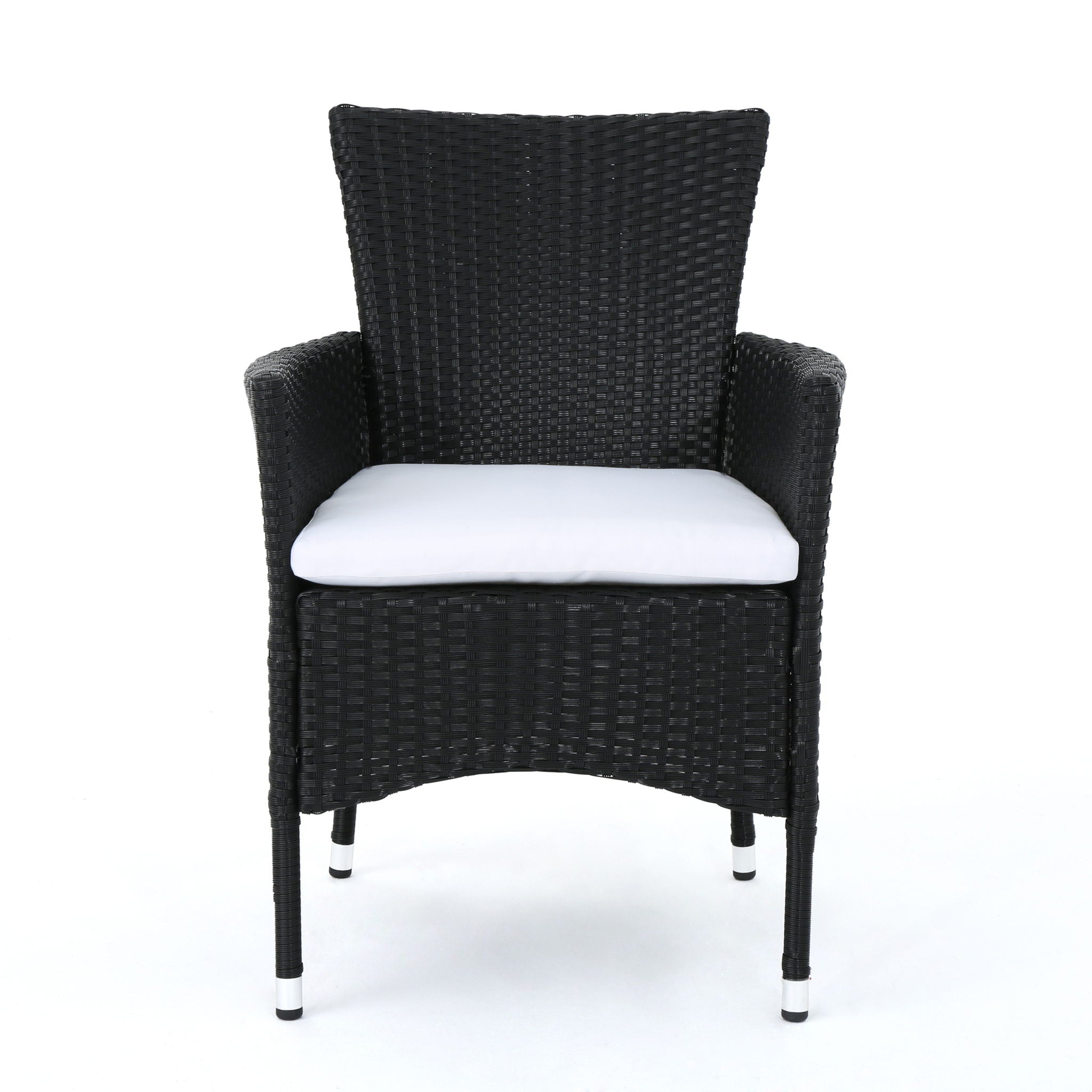 Dimensional Outdoor Dining Chair With Cushion Seat And Iron Frame (Set of 2)