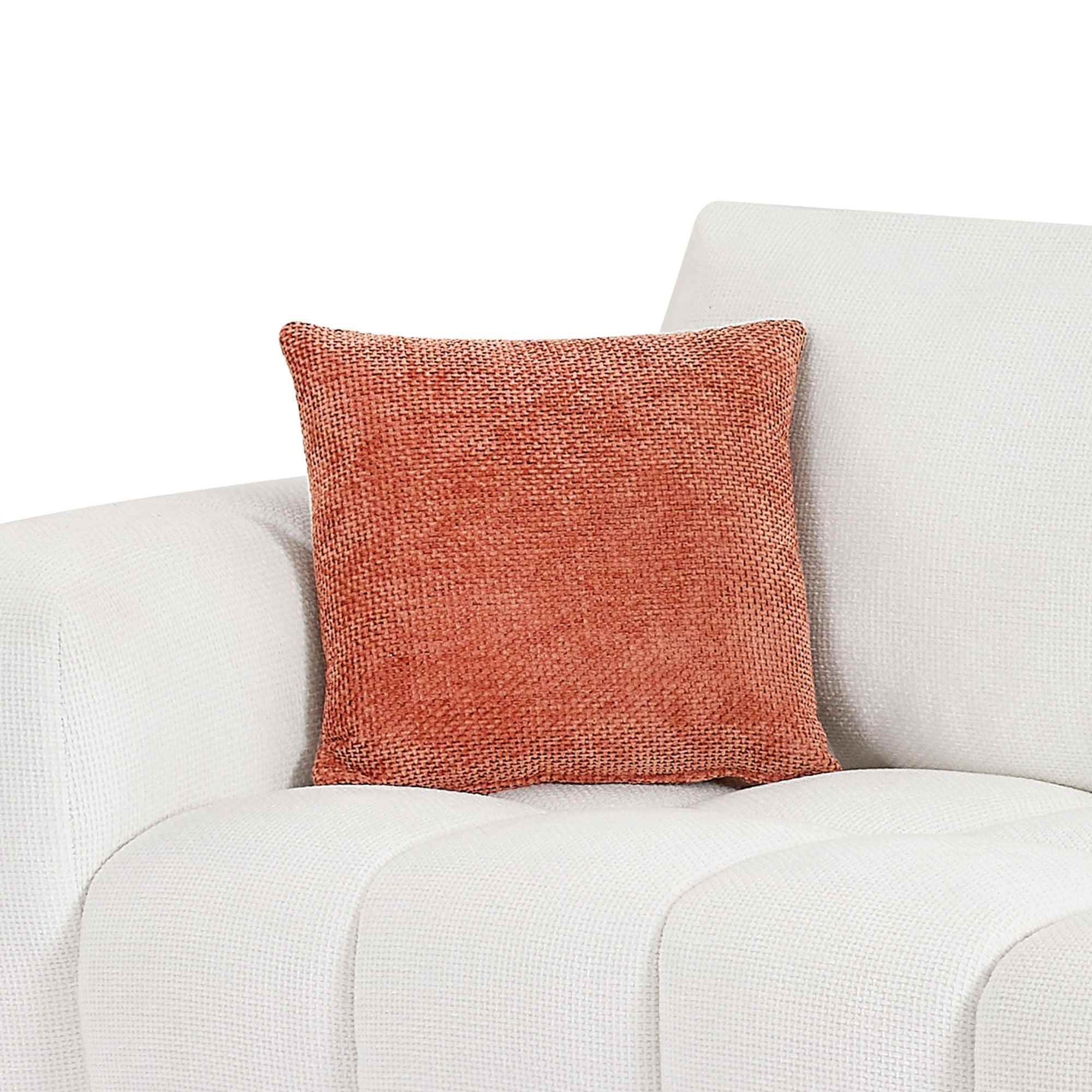 111.81 Inch Sectional Sofa Couch Fabric Couch in White