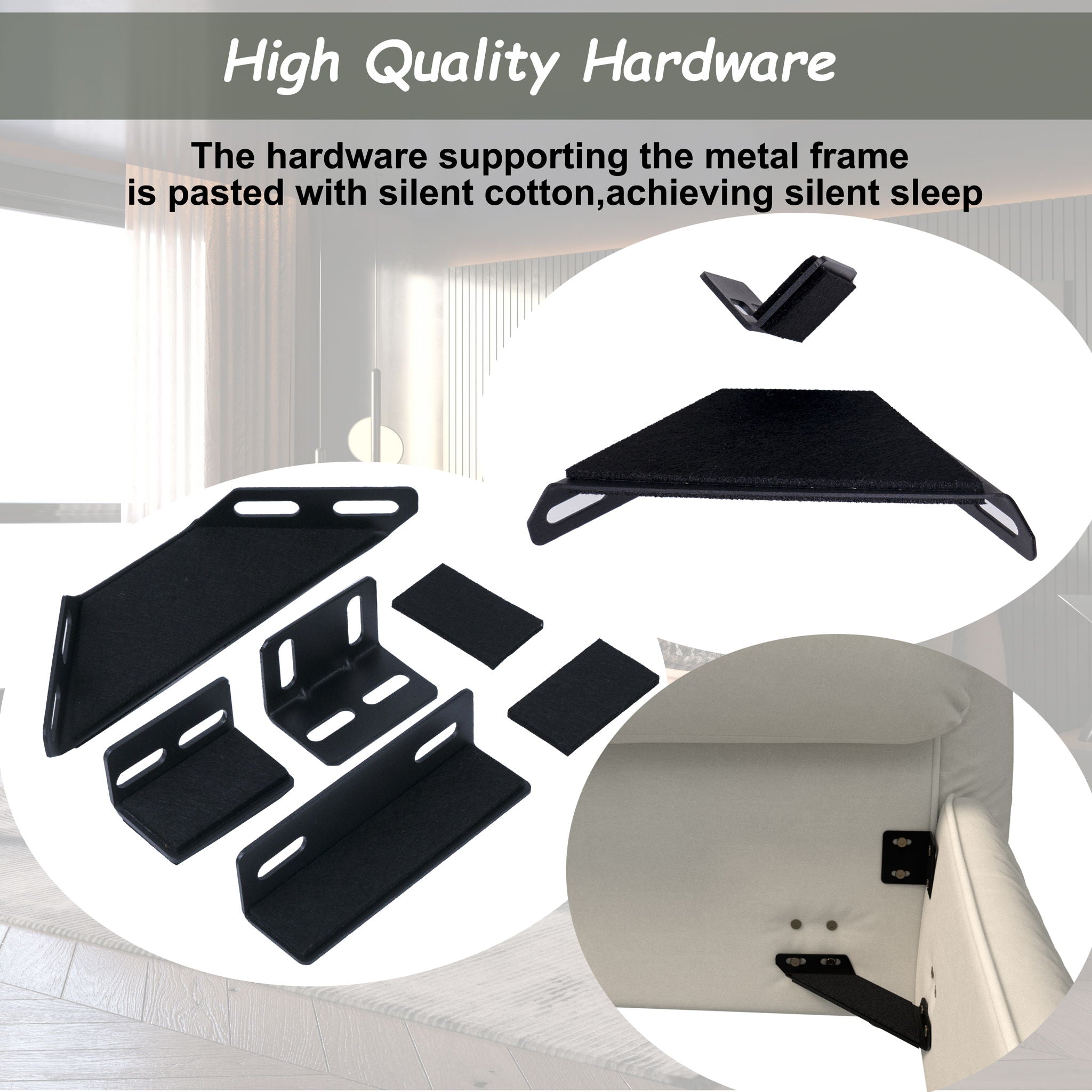 Upholstered Platform Bed With Special Shaped Velvet Headboard
