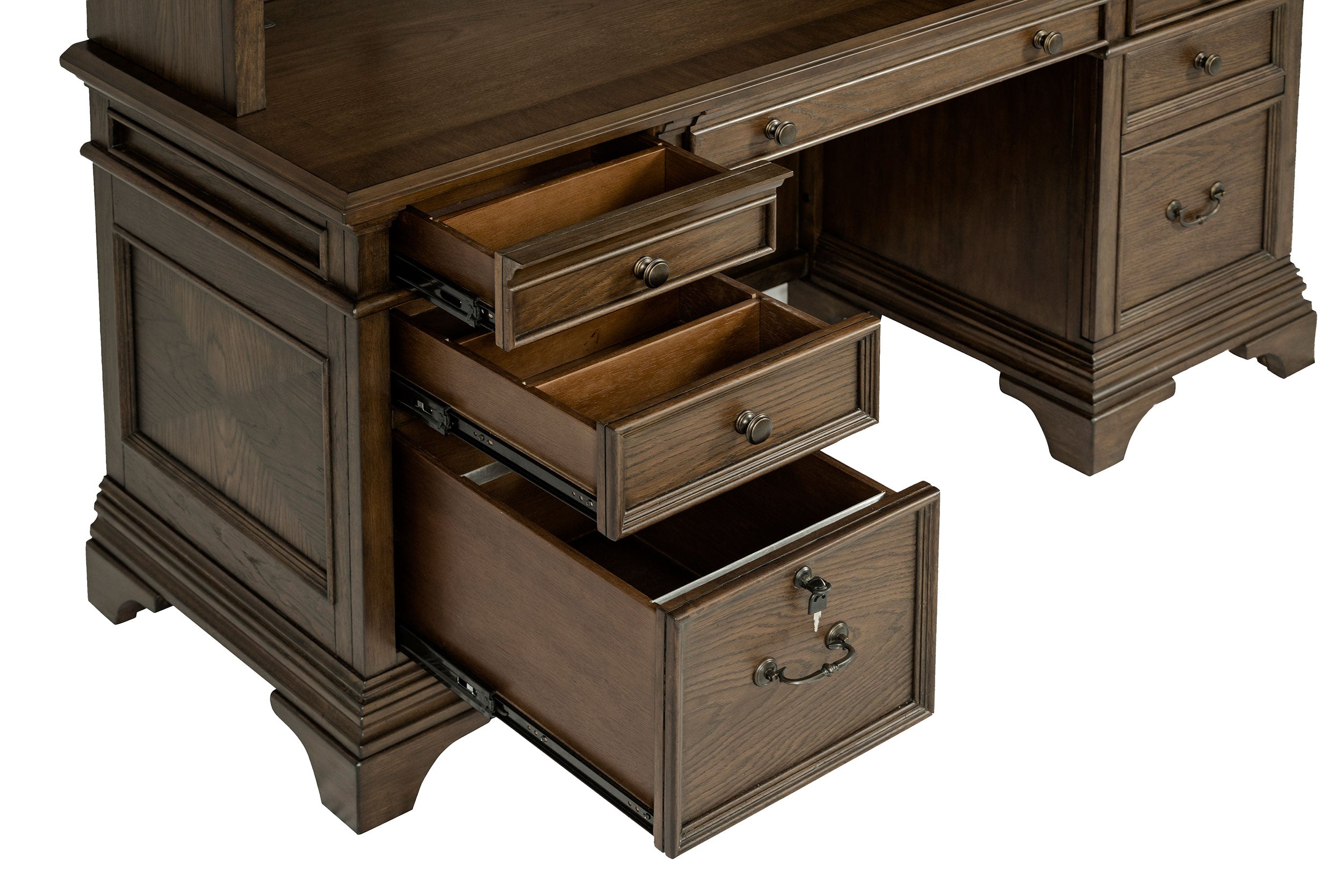 Hartshill 66-inch 5-drawer Credenza with Hutch Burnished Oak-CoasterElevations
