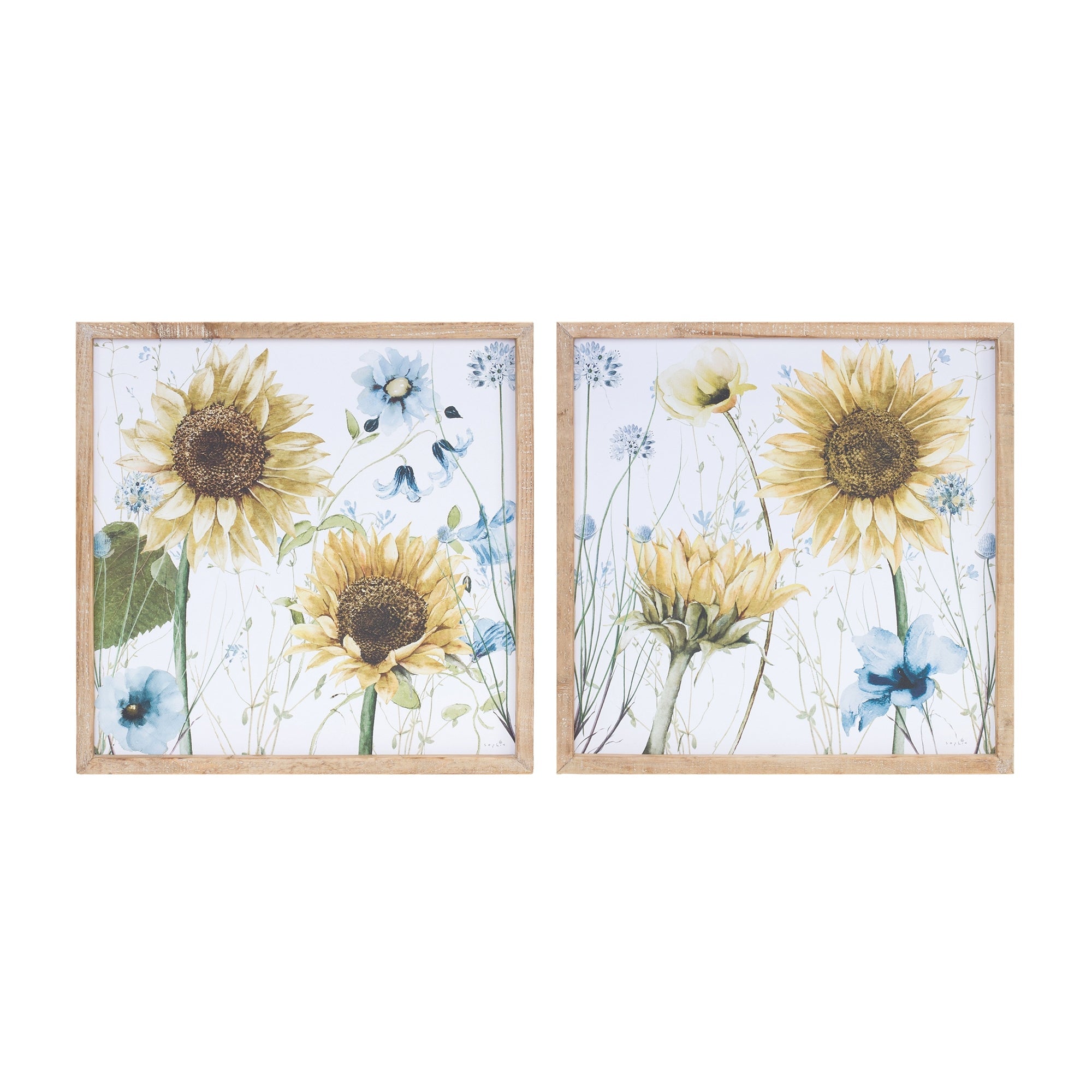 Framed-sunflower-floral-print-(set-of-2)-Wall-Art