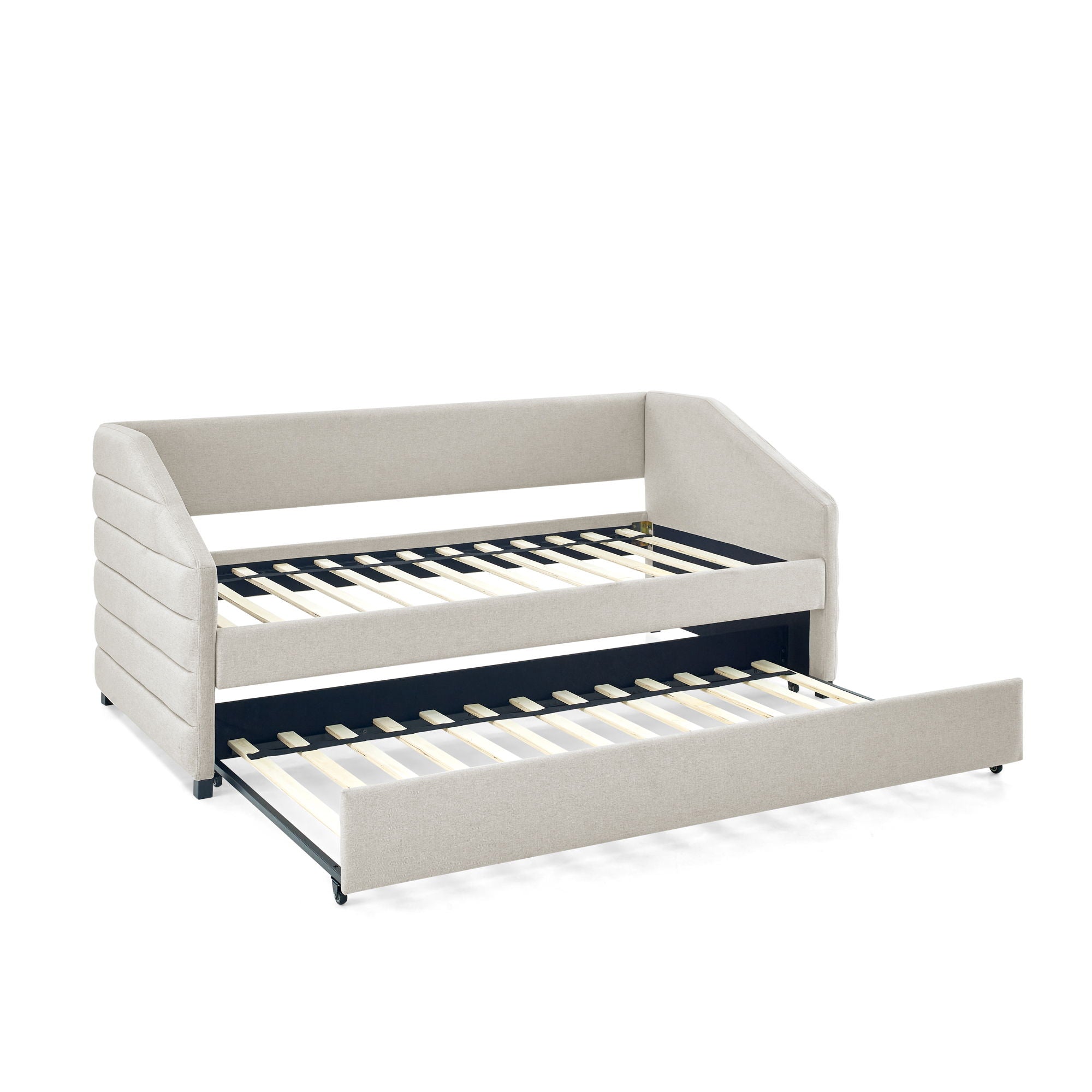 Elegant Daybed With Trundle Upholstered Tufted Sofa Bed