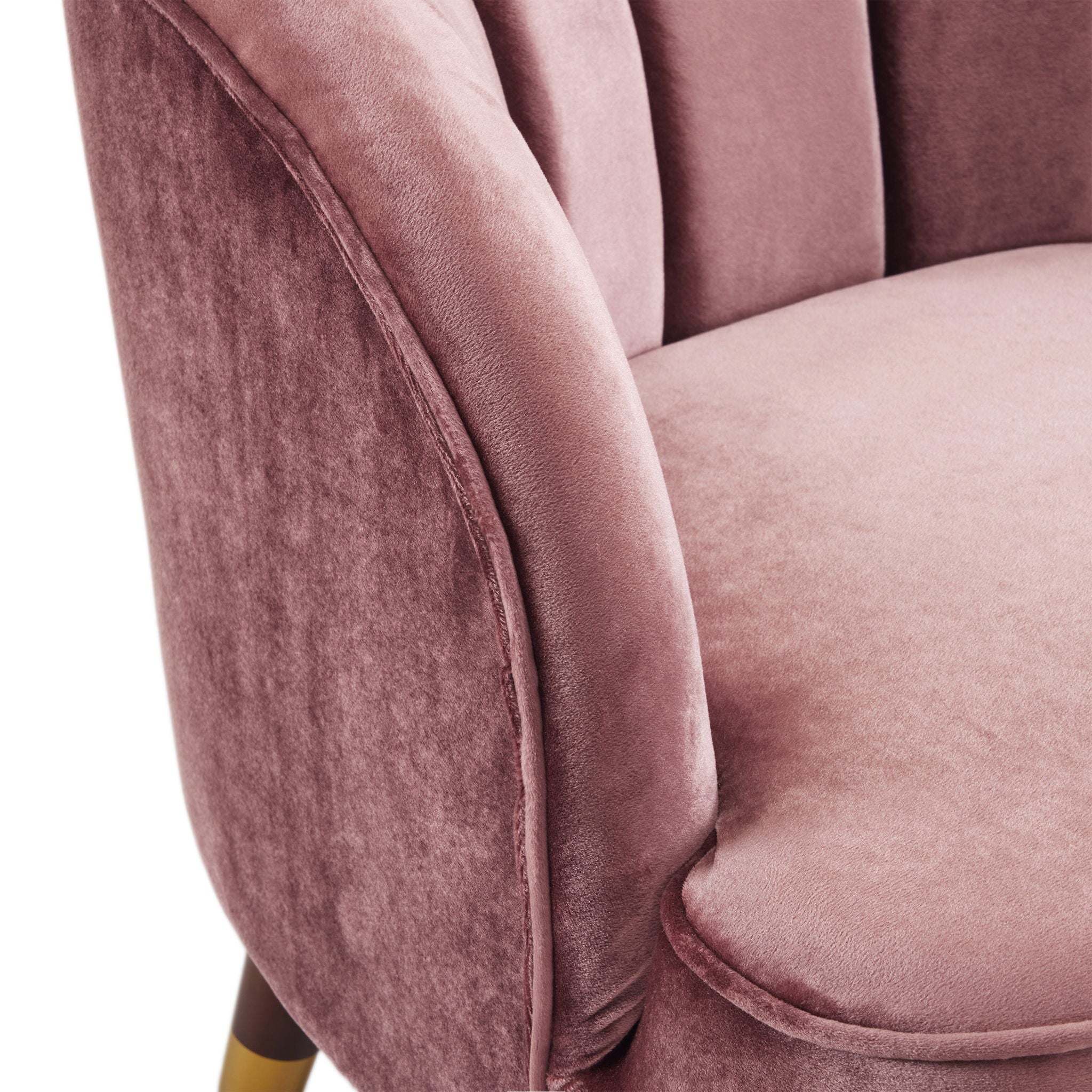 Elegant Upholstered Barrel Accent Chair With Wooden Legs