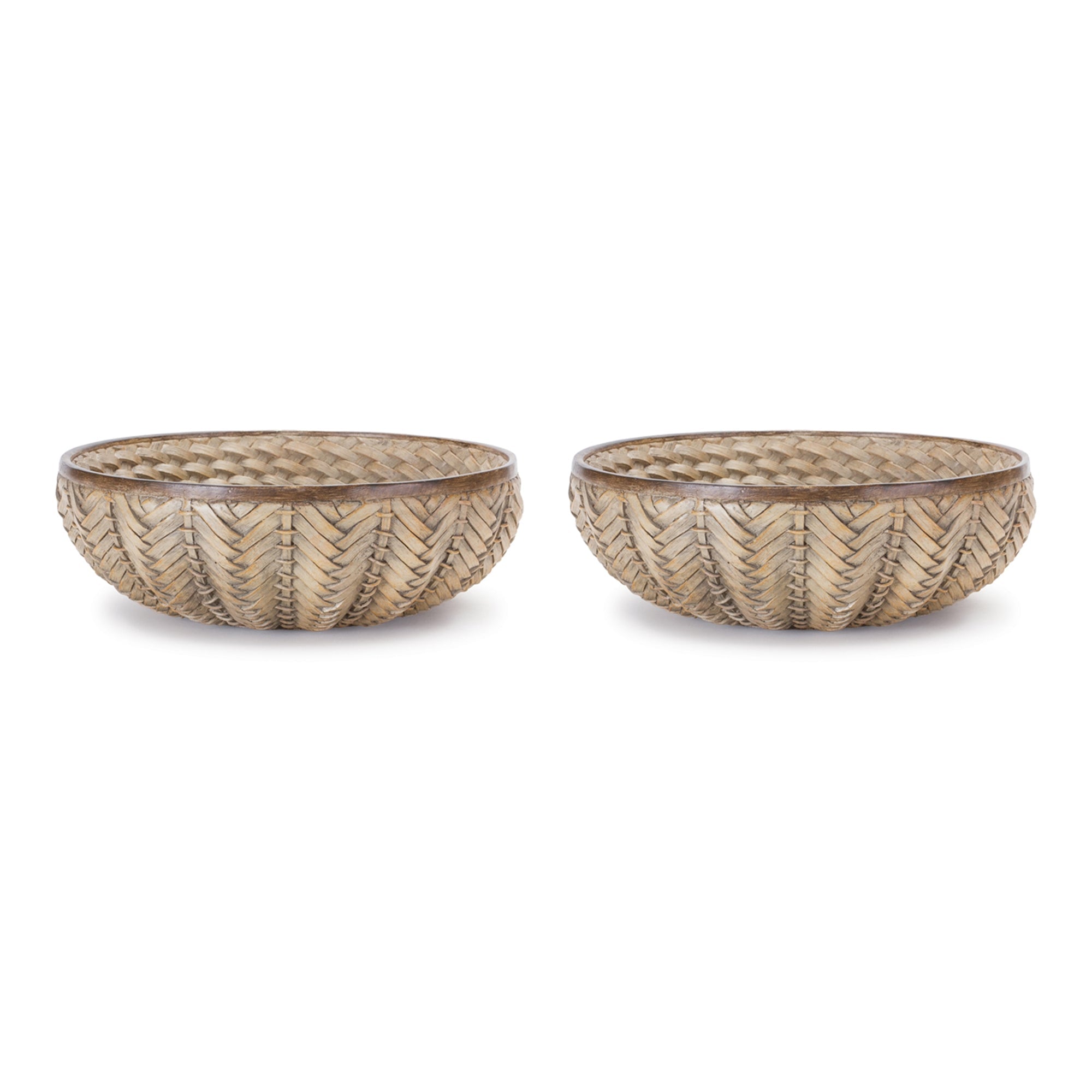 Decorative Wicker Design Bowl (Set of 2)