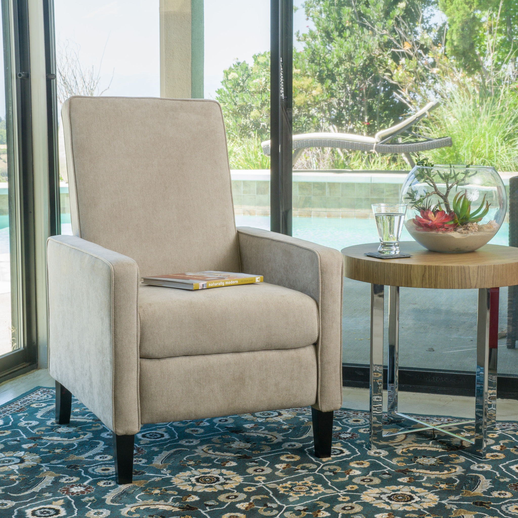 Minimalist Design Fabric Push Back Chair