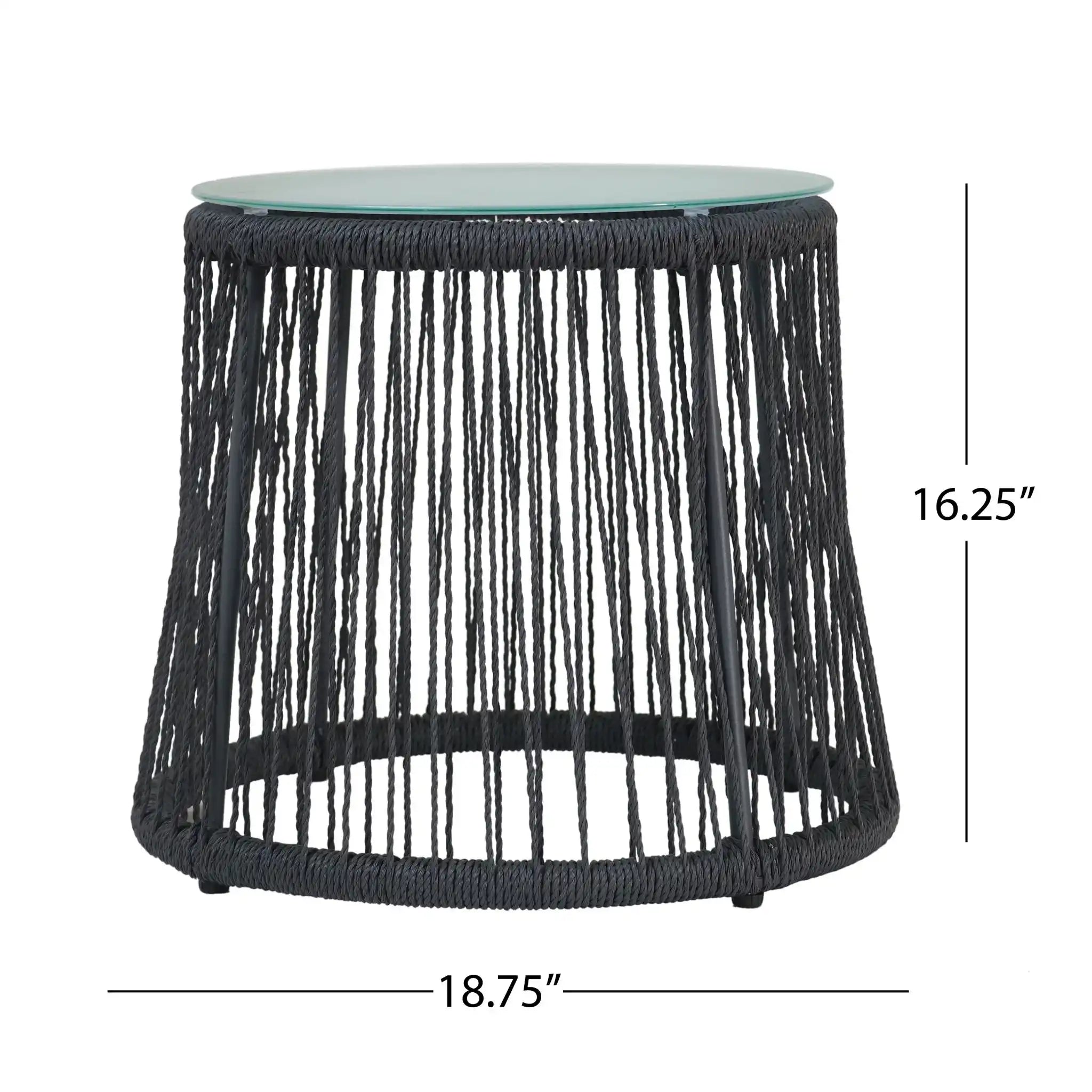 Boho Southport - Side Table With Glass Top