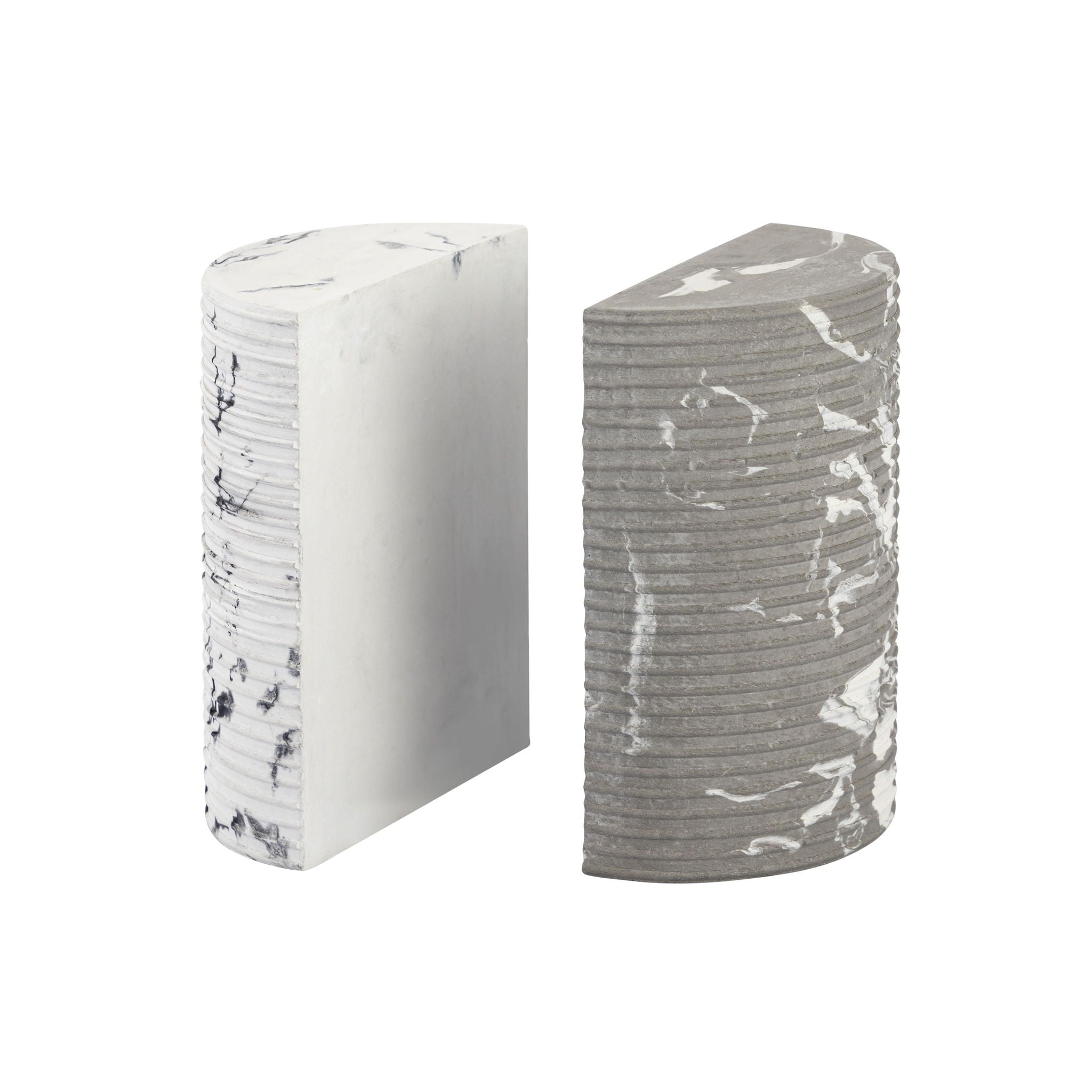 Terra - Concrete Bookends - Gray / White