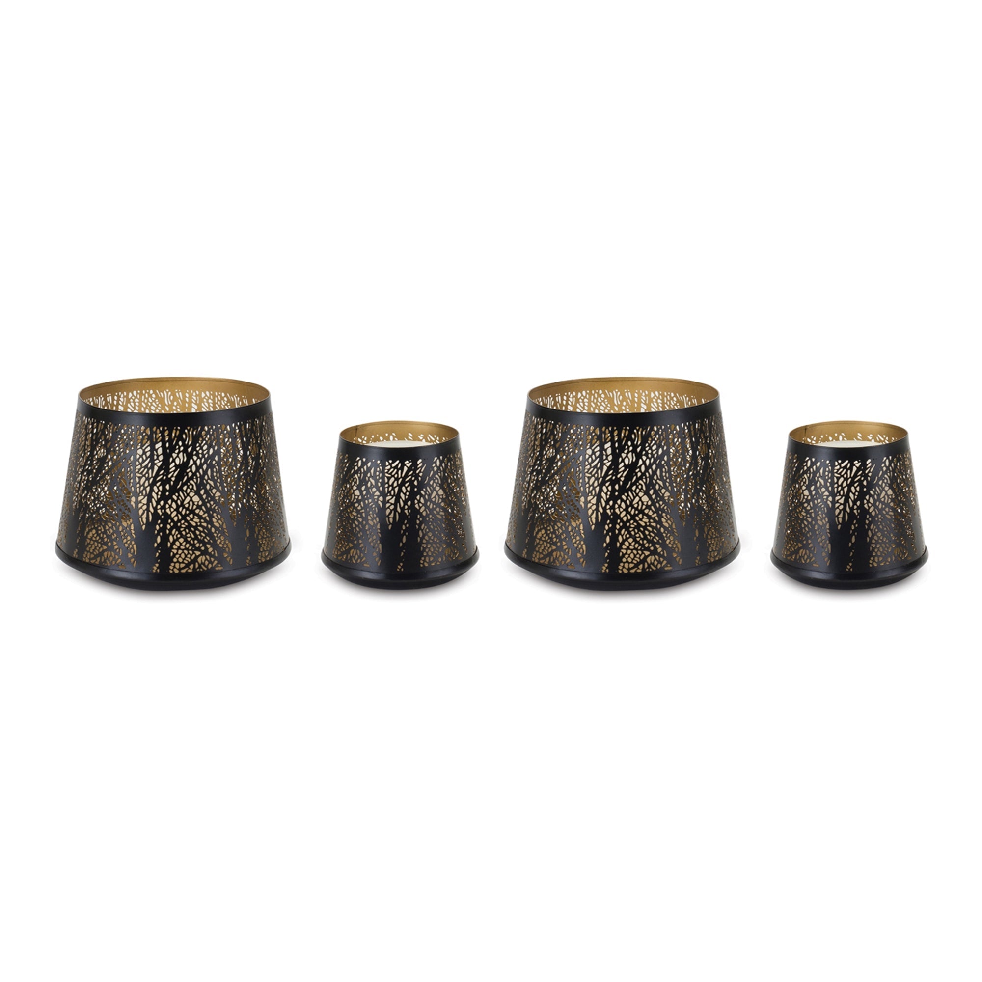 Tapered Punched Metal Candle Holder (Set of 4)