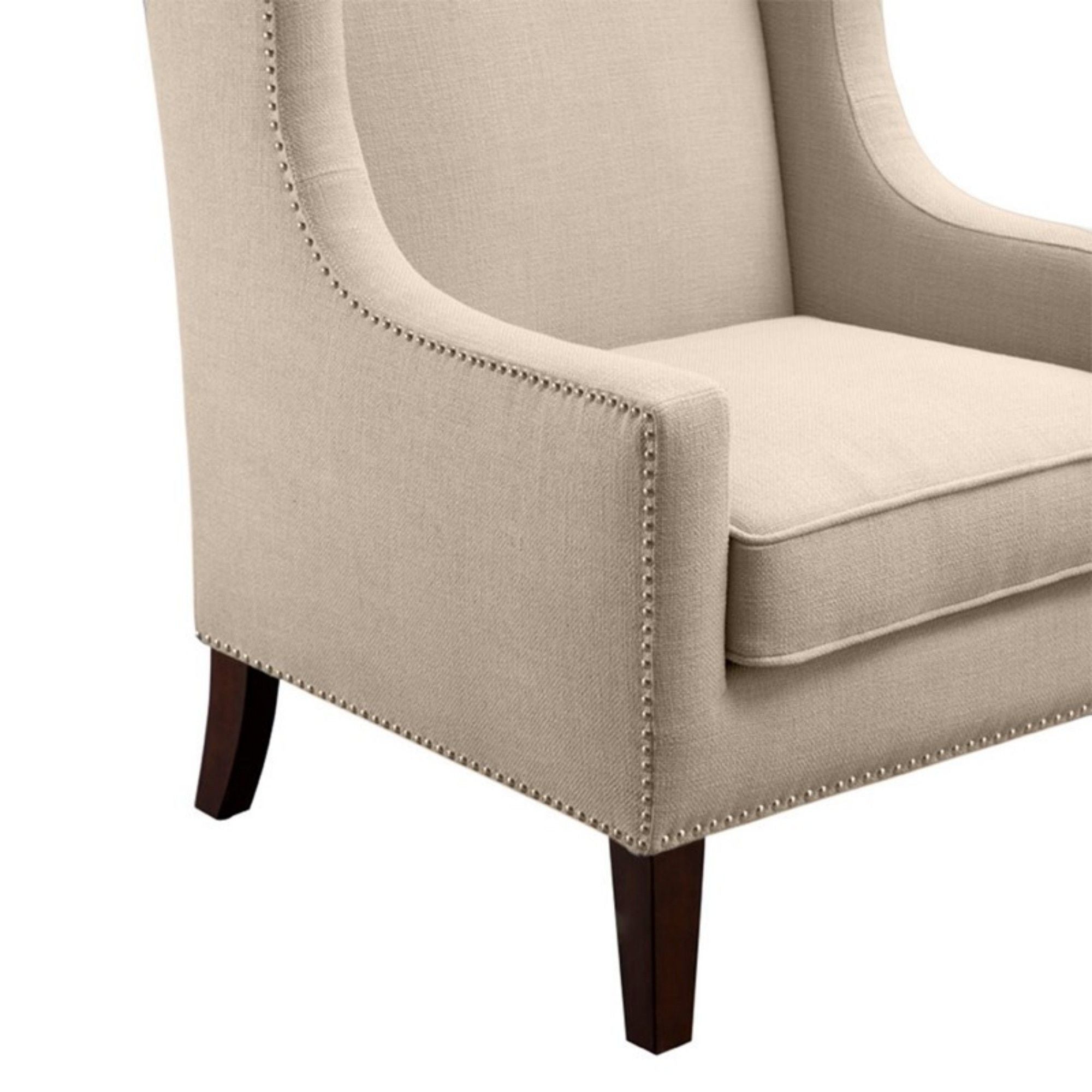 Barton - Wing Chair With Nail Head Accents