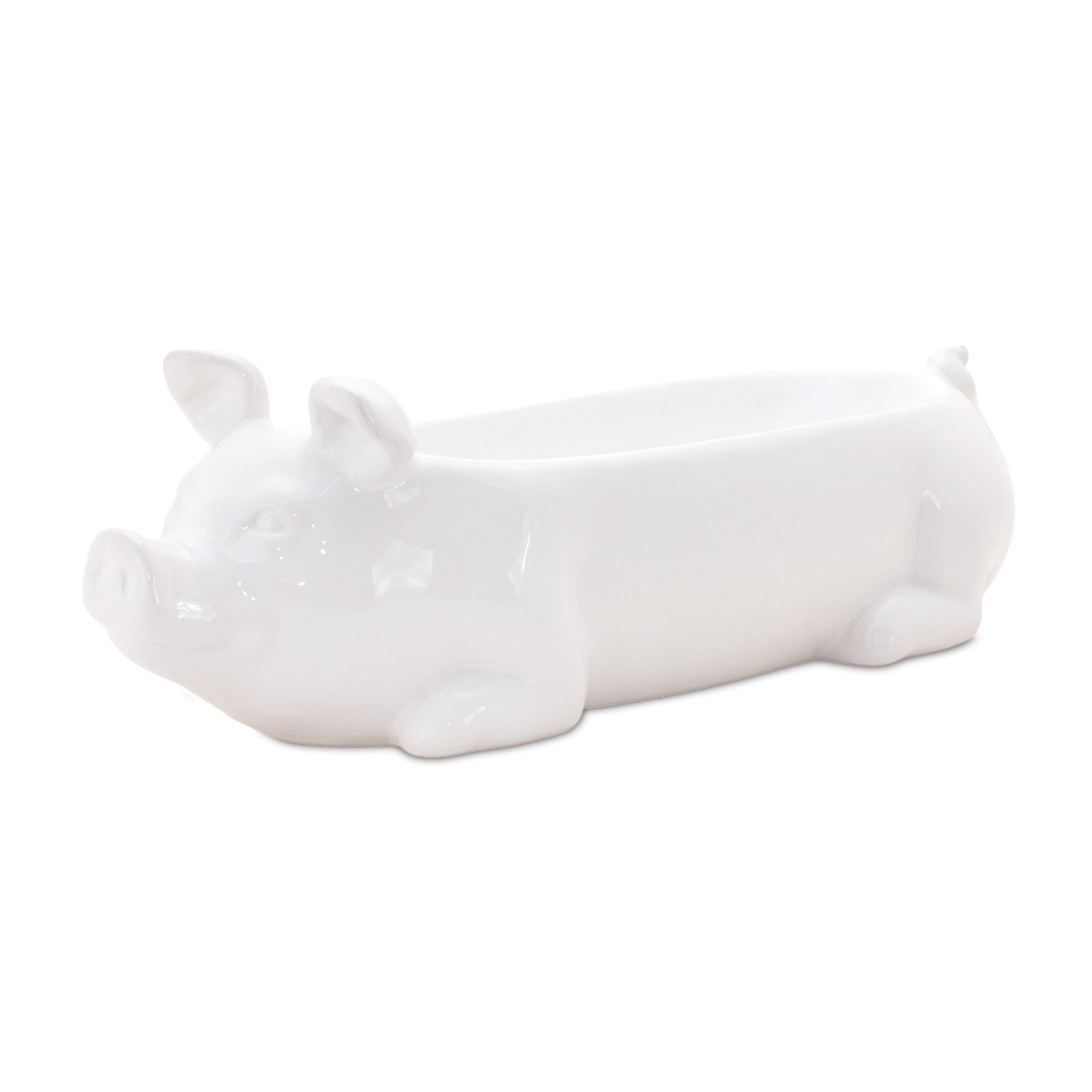 Ceramic pig planter 13"l