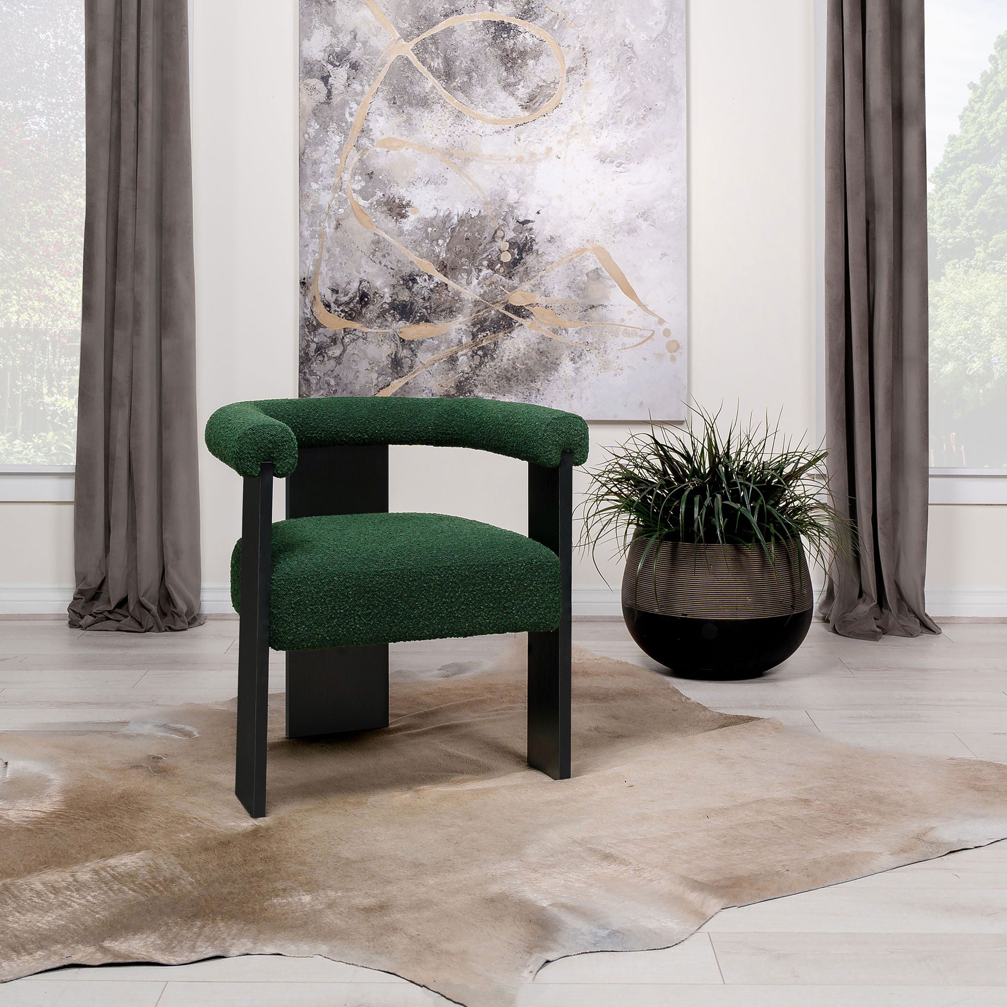 Slater - Upholstered Accent Side Chair - Green