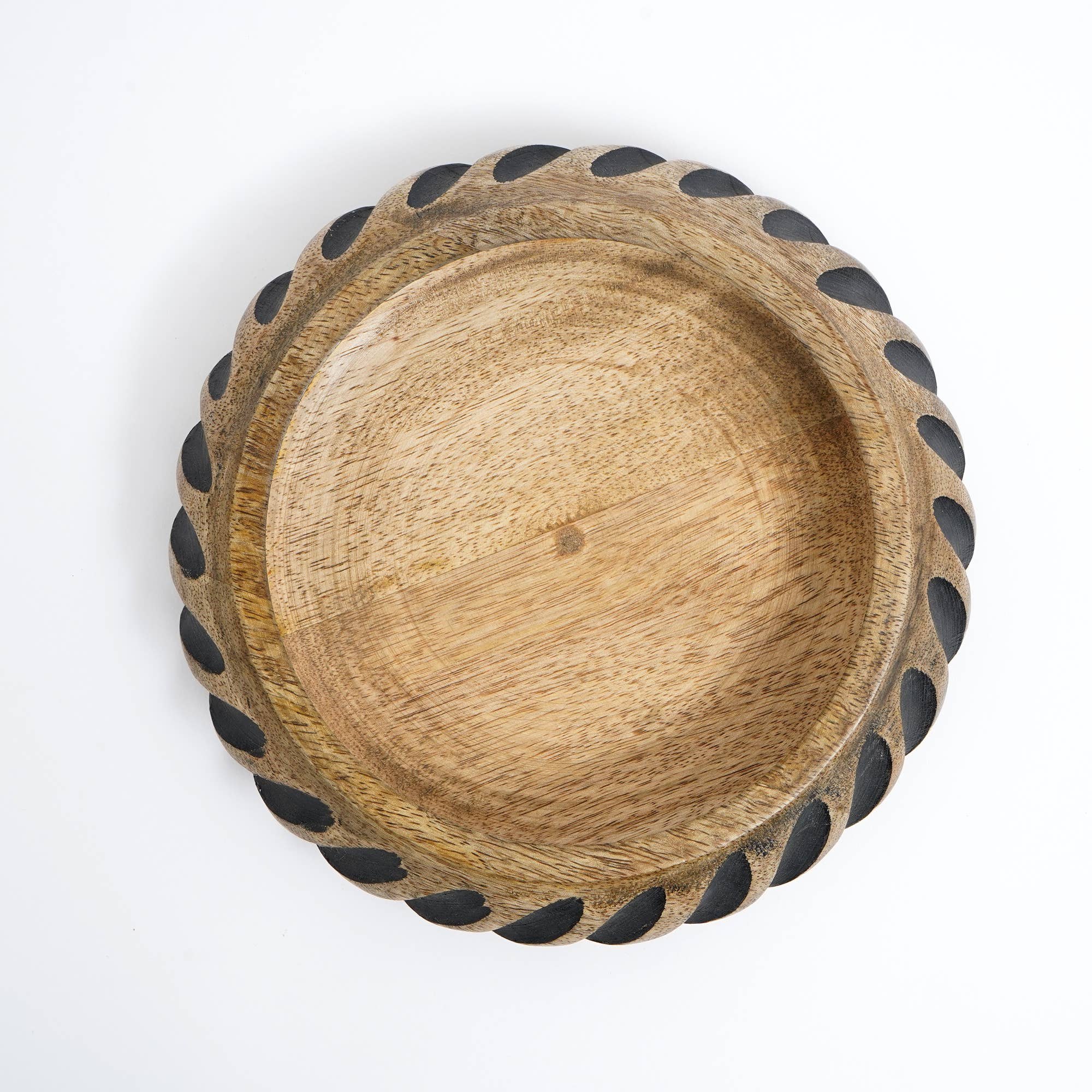 Handmade Wooden Bowl with Black Filler