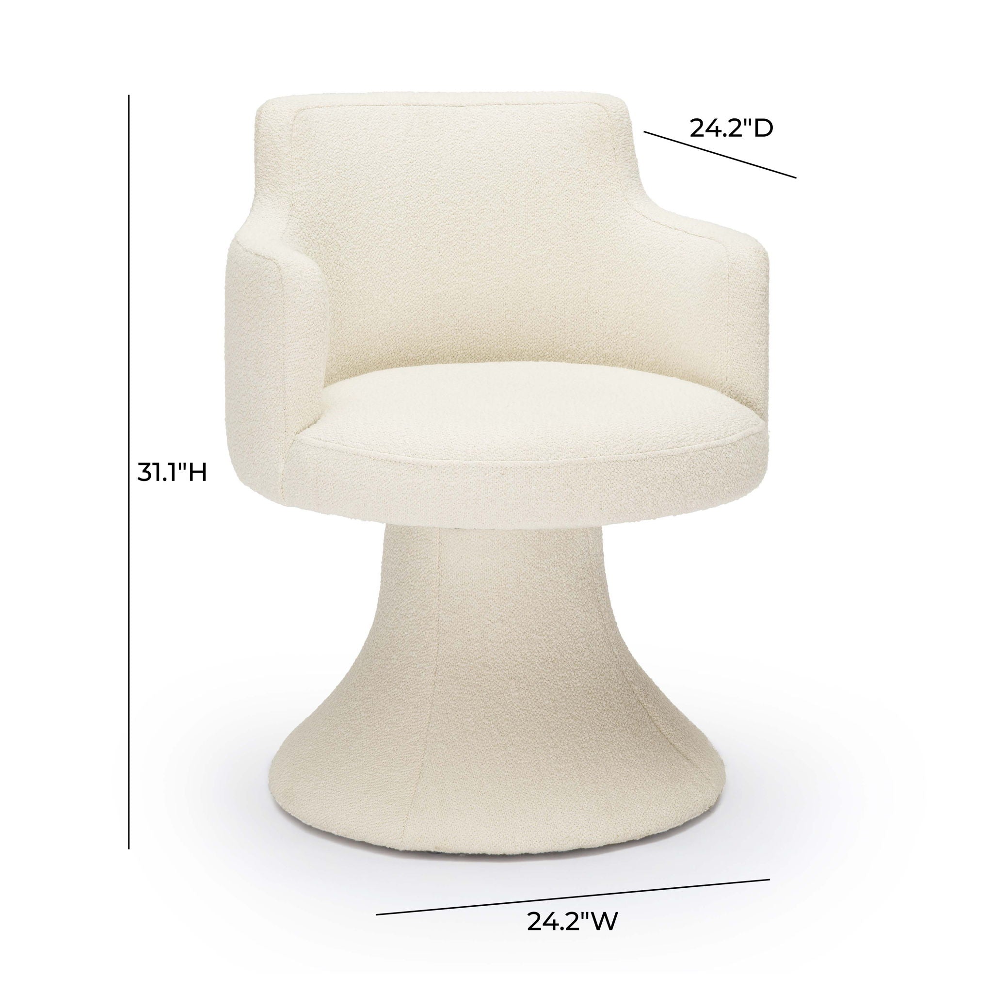 Jeffree - Performance Boucle Swivel Dining Chair