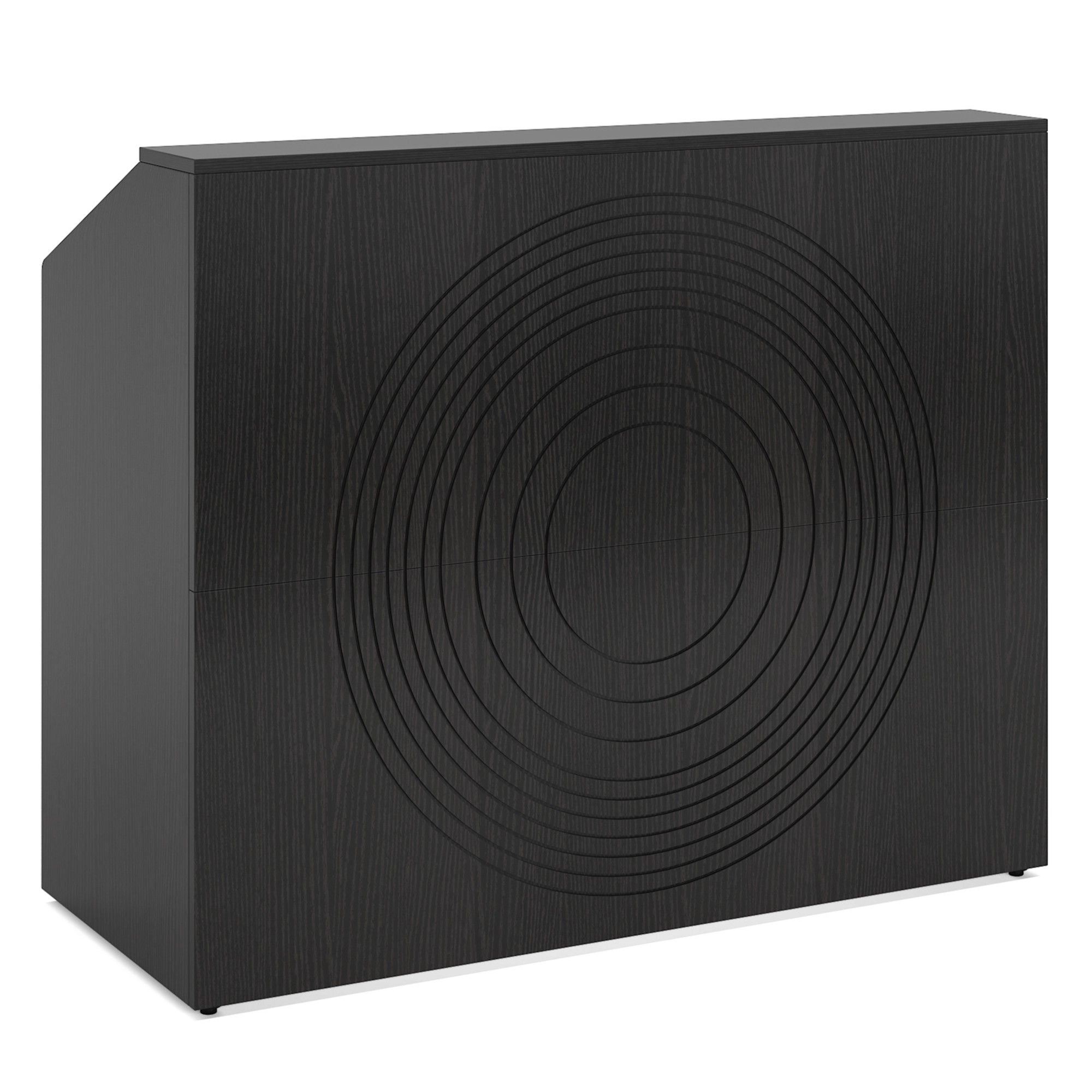 Modern Reception Desk, Front Desk Table With Cable Grommet & Privacy Panels