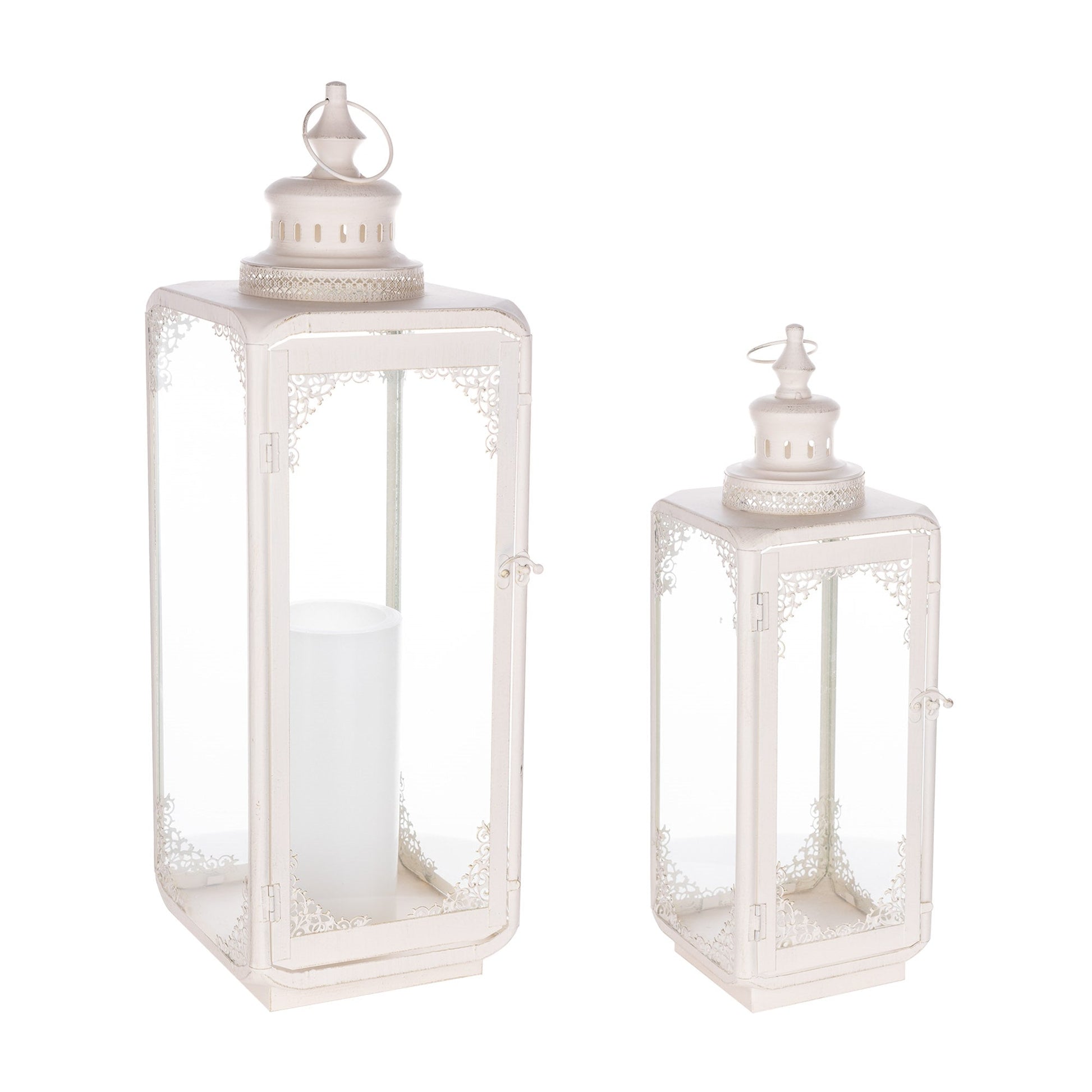 Ornate-curved-metal-lantern-(set-of-2)-Outdoor-Lighting