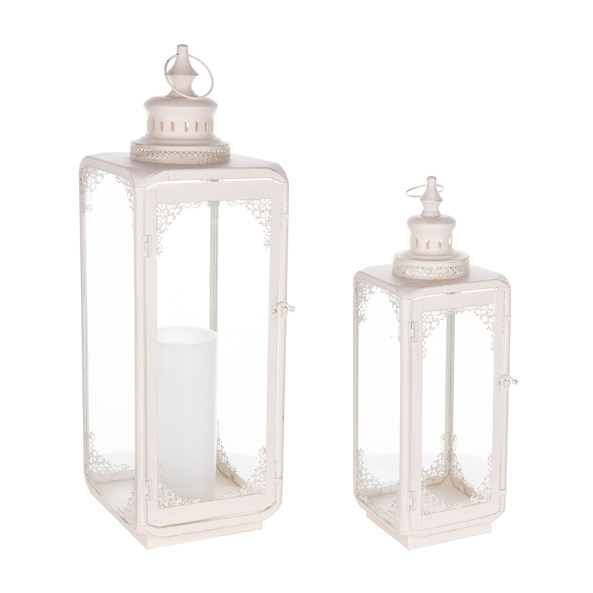 Ornate-curved-metal-lantern-(set-of-2)-Outdoor-Lighting