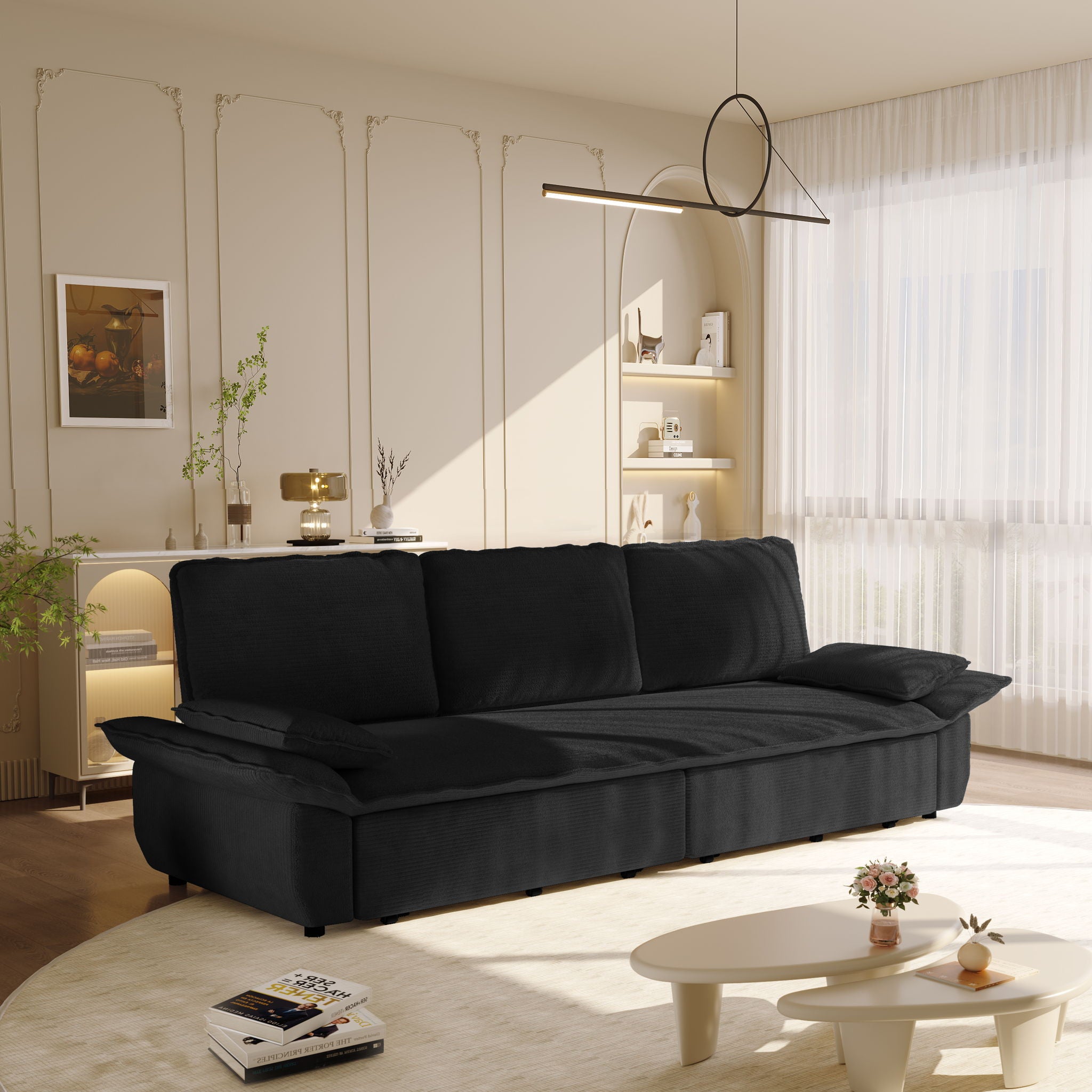 King Size Pull Out Sofa Bed, 3 In 1 Convertible Multifunctional