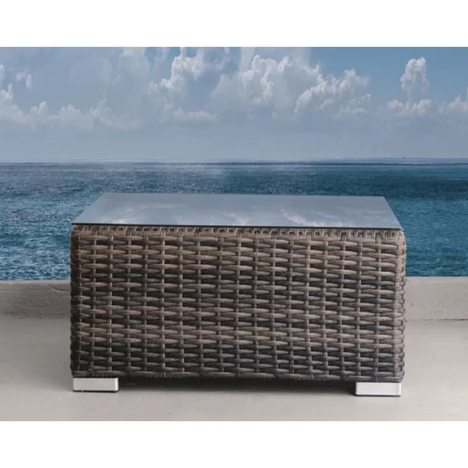 Outdoor Wicker Conversation Set With Cushions, All Weather