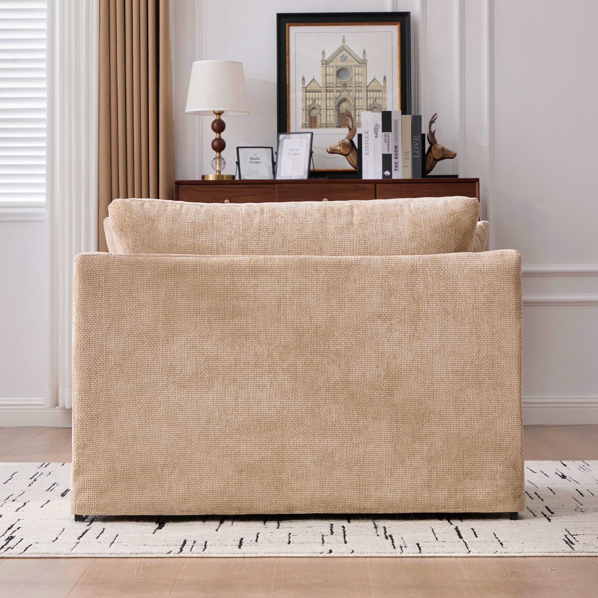 Accent Chair With 2 Bolster Pillows