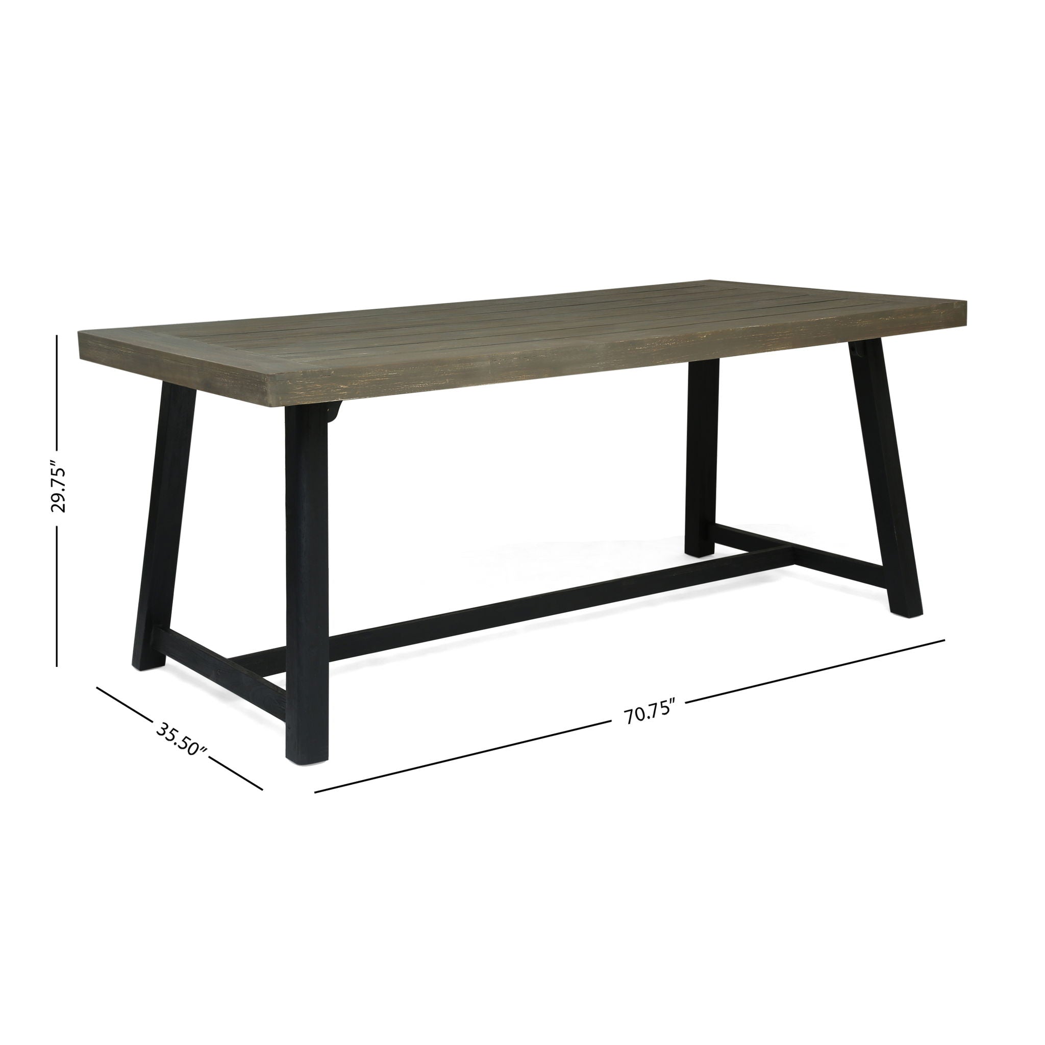 7 Pieces Modern Outdoor Dining Set With Acacia Wood Table And Chairs