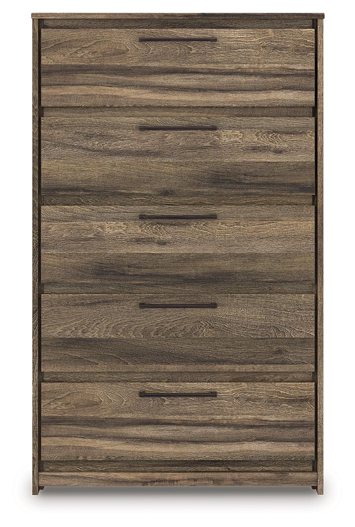 Elbrim - Five Drawer Chest - Brown - Best Buy Furniture