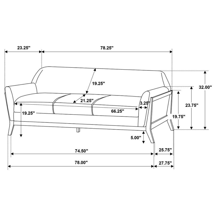 Vaughn - Fabric Upholstered Flared Arm Sofa - Gray