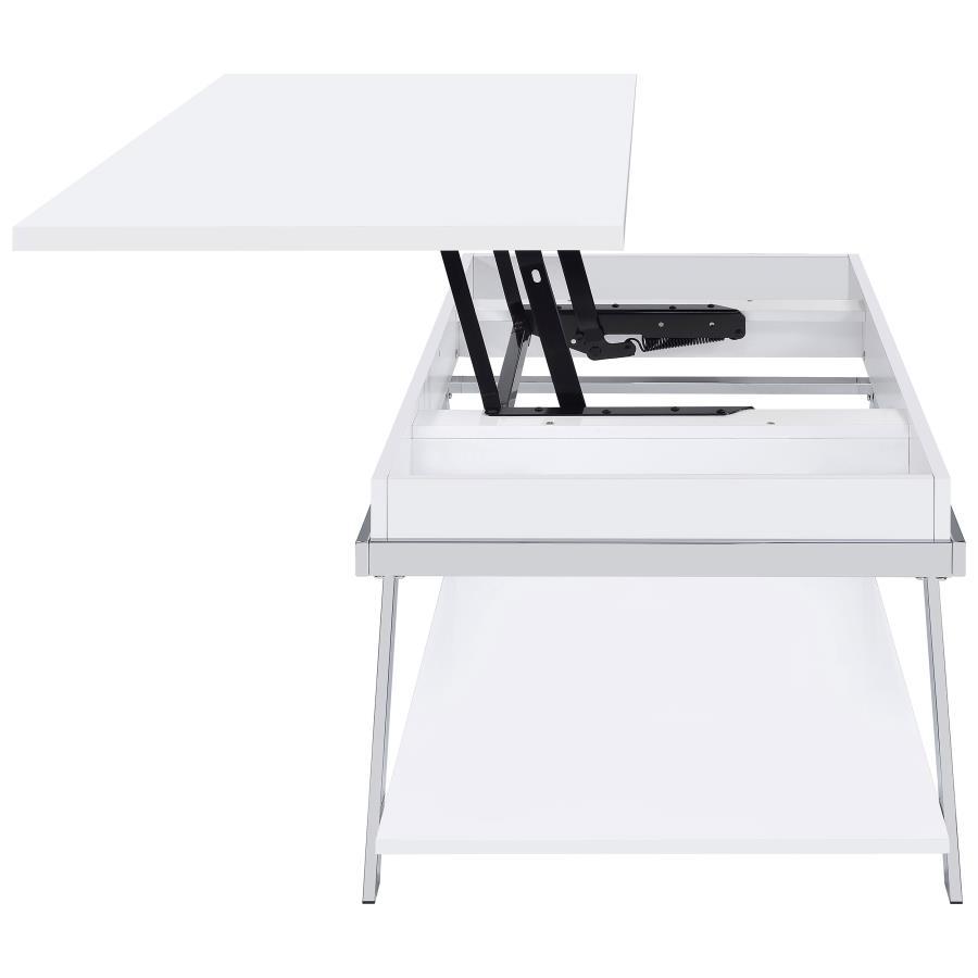 Marcia - Rectangular Lift Top Coffee Table - White High Gloss