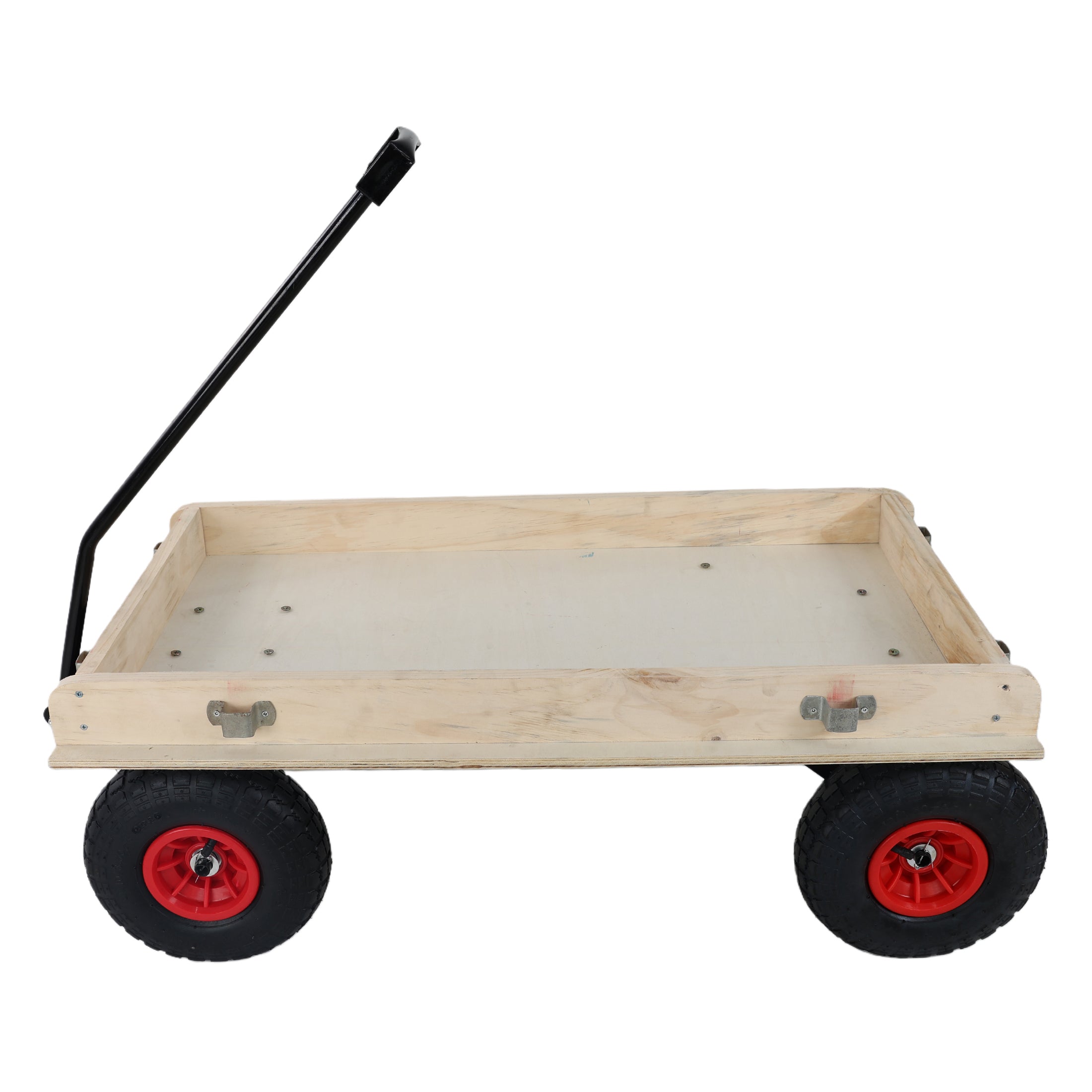 Children's and Garden Wooden Carriage with All-Terrain Inflatable Wheels