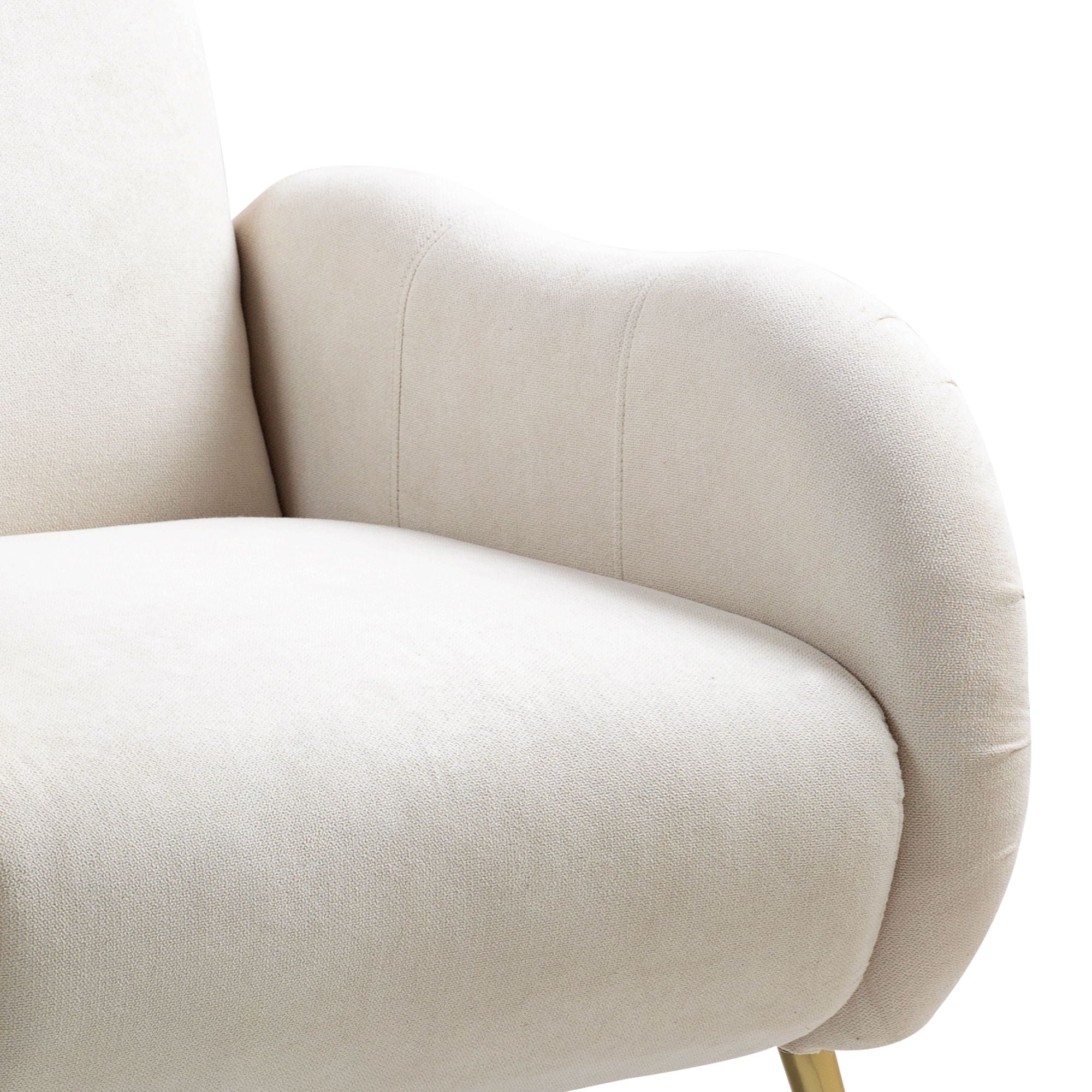 Modern Accent Chair With Metal Legs, Snowflake Fabric Armchair