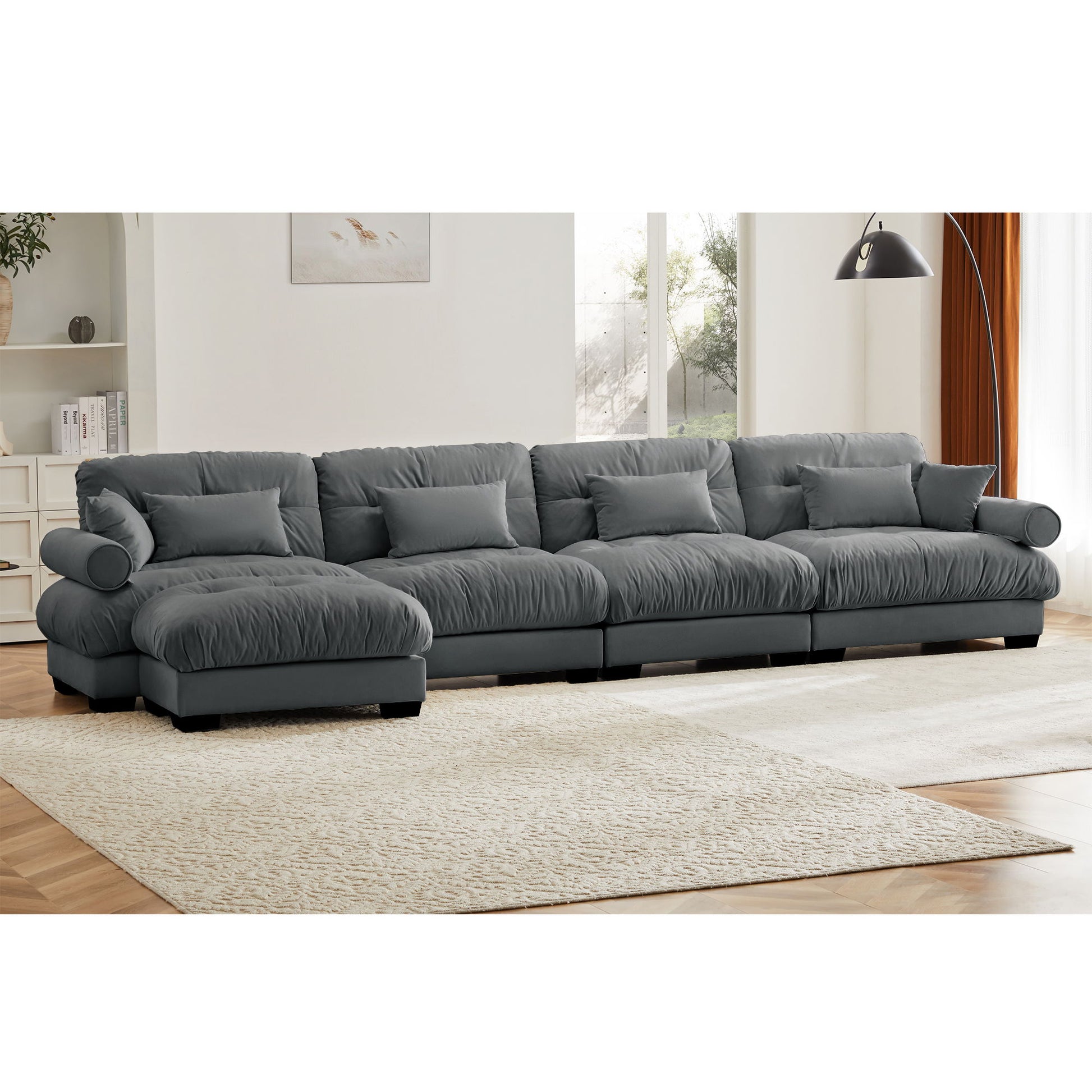 Super Comfort Oversized Modular Sectional Sofa With Movable Ottoman - Best Buy Furniture