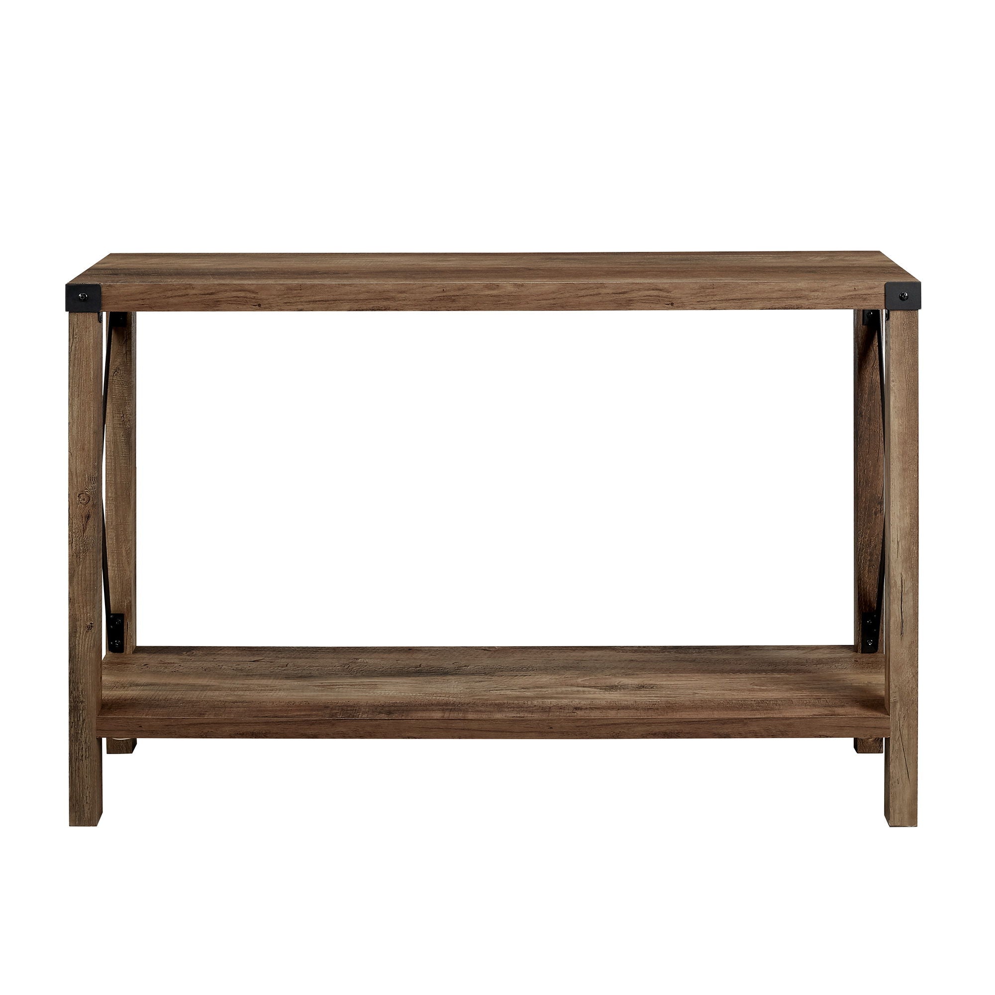 Farmhouse Metal X Table With Lower Shelf