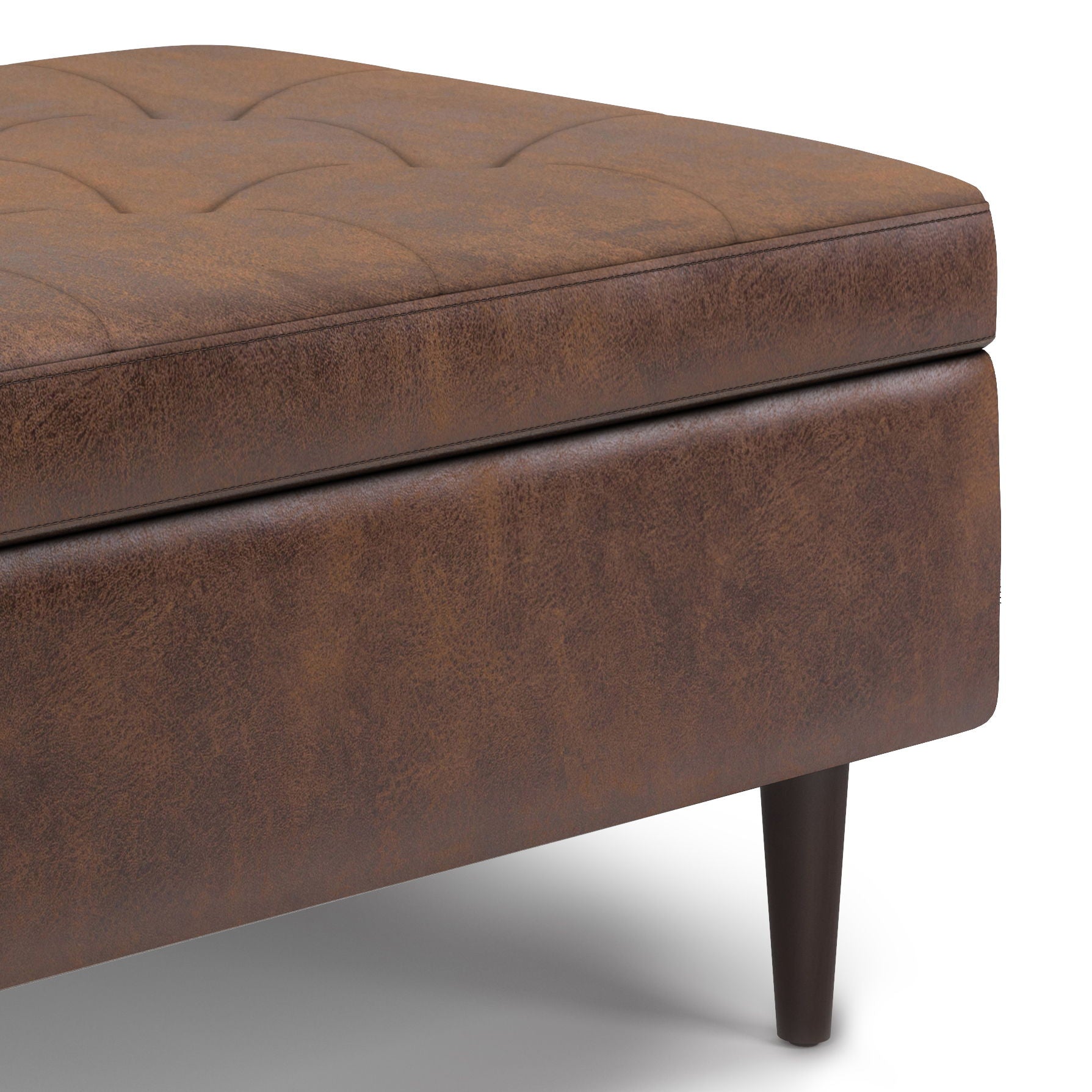 Shay - Large Square Coffee Table Storage Ottoman Mid-Century Style - Best Buy Furniture