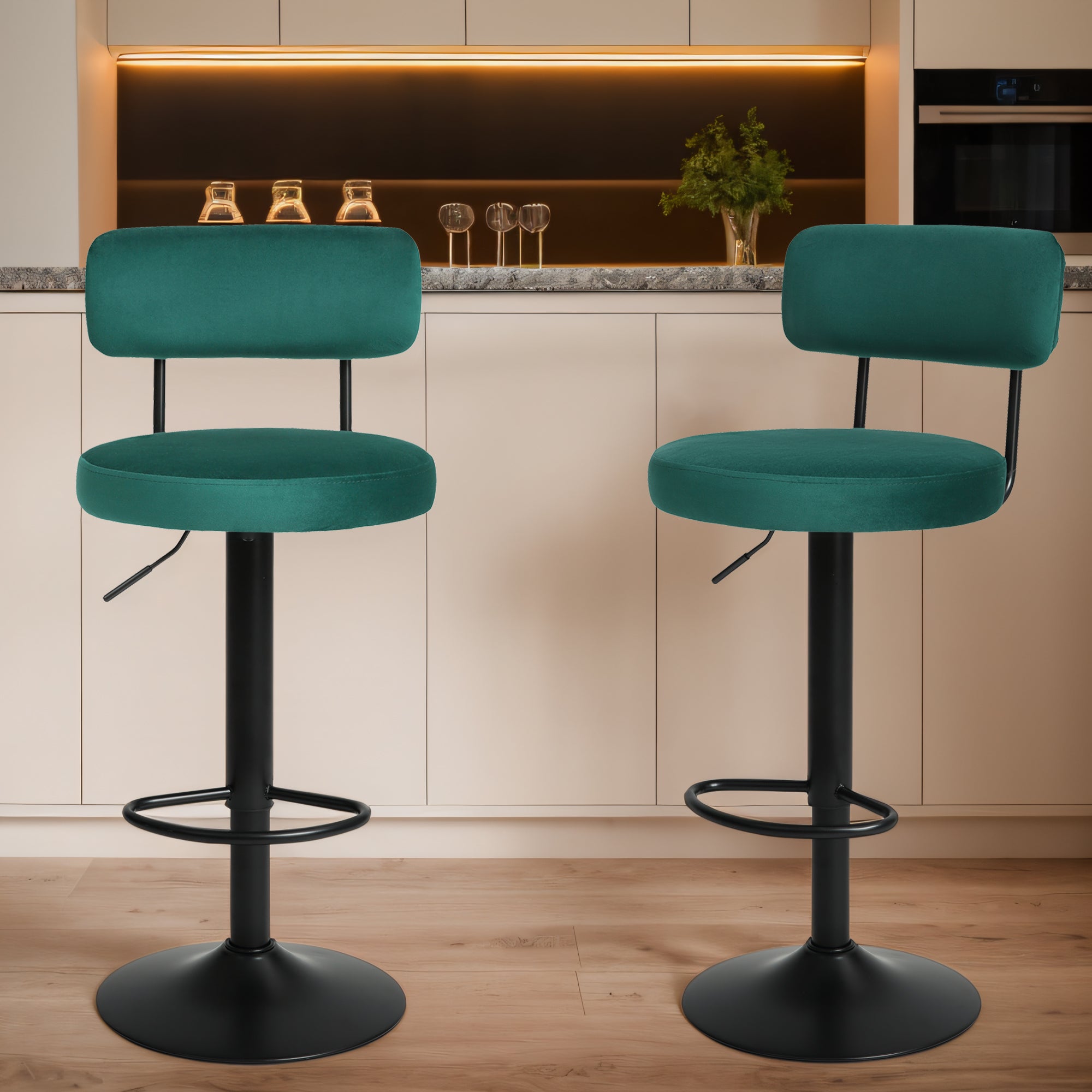 Set-of-2-Adjustable-Velvet-Bar-Stools-with-Curved-Backrest-&-Swivel-Bar-Stools