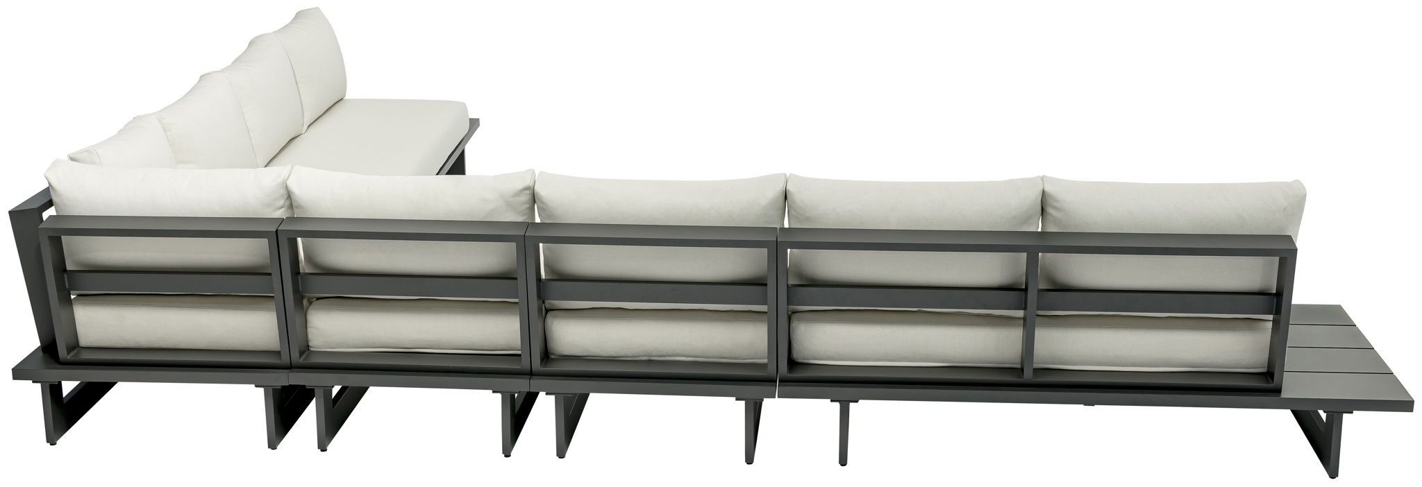 Maldives - 6 Piece Water Resistant Outdoor Patio Modular Sectional With Gray Base