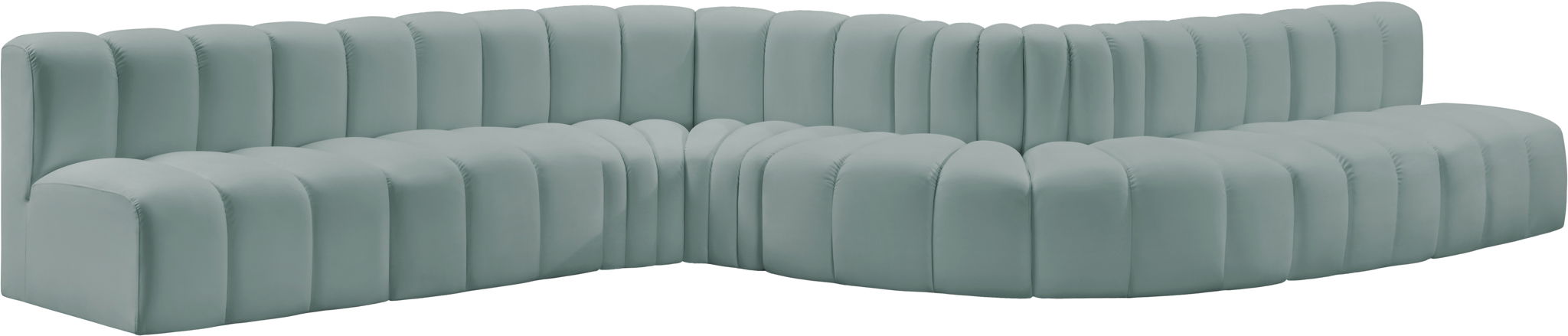 Arc - Faux Leather 8 Piece Curved Modular Sofa