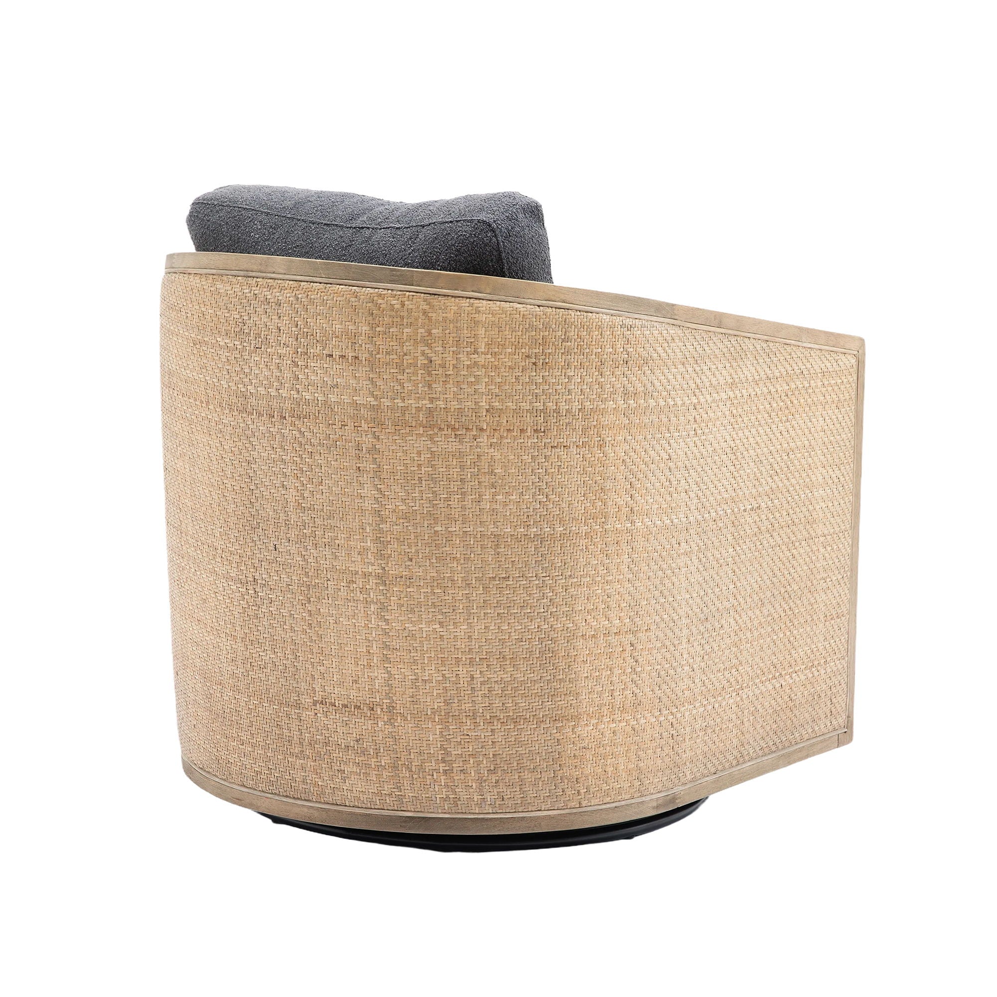 Barrel, Comfy Round Accent Sofa Chair With 360 Degree Swivel, Leisure Arm