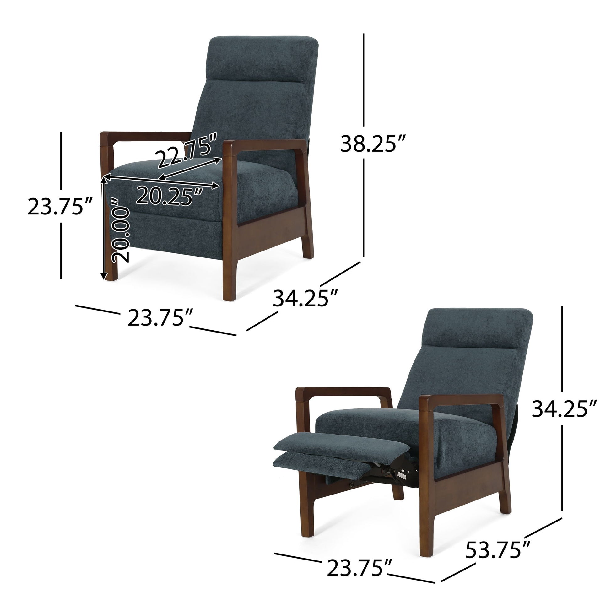 Contemporary Wide Hand Manual Club Recliner - Best Buy Furniture