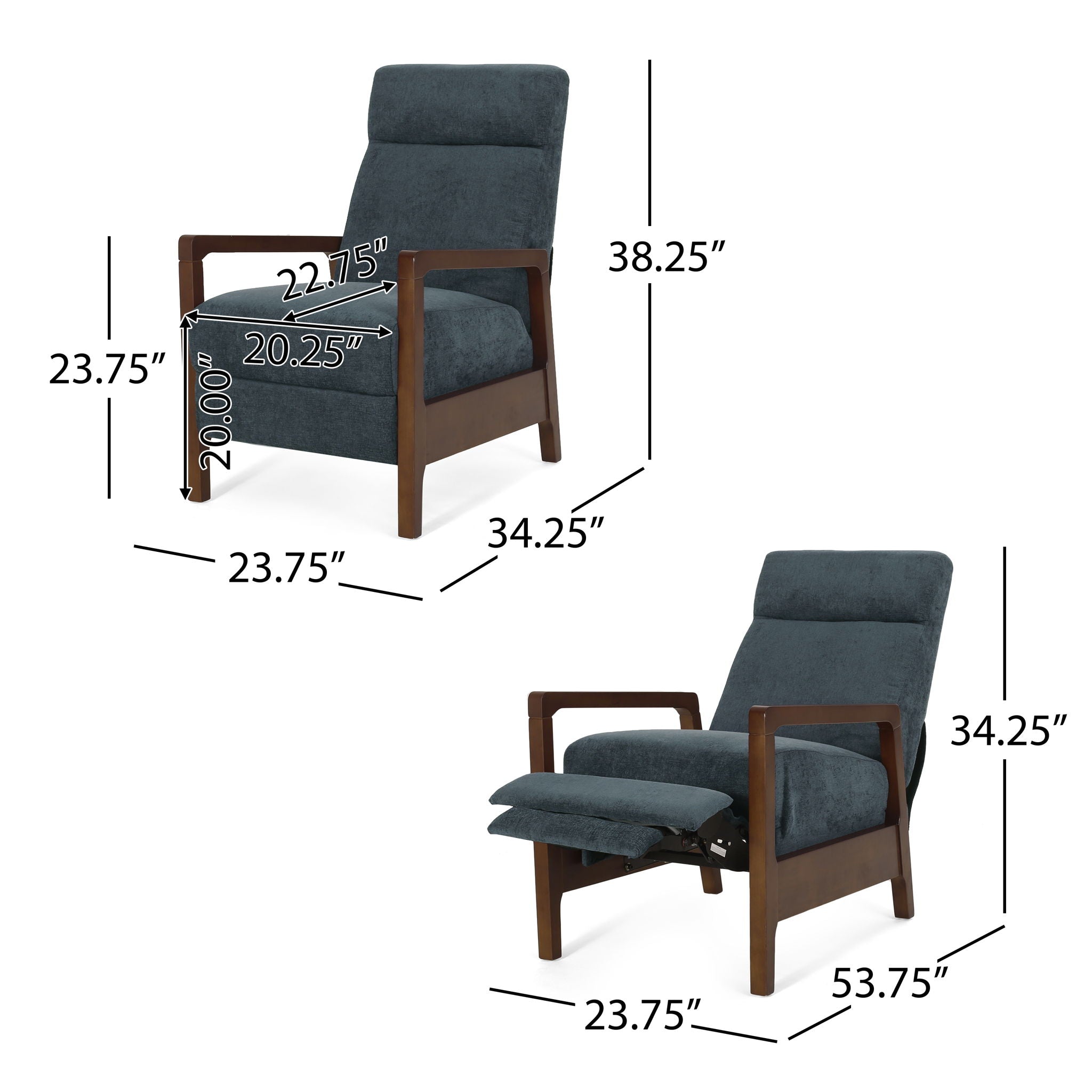 Contemporary Wide Hand Manual Club Recliner - Best Buy Furniture