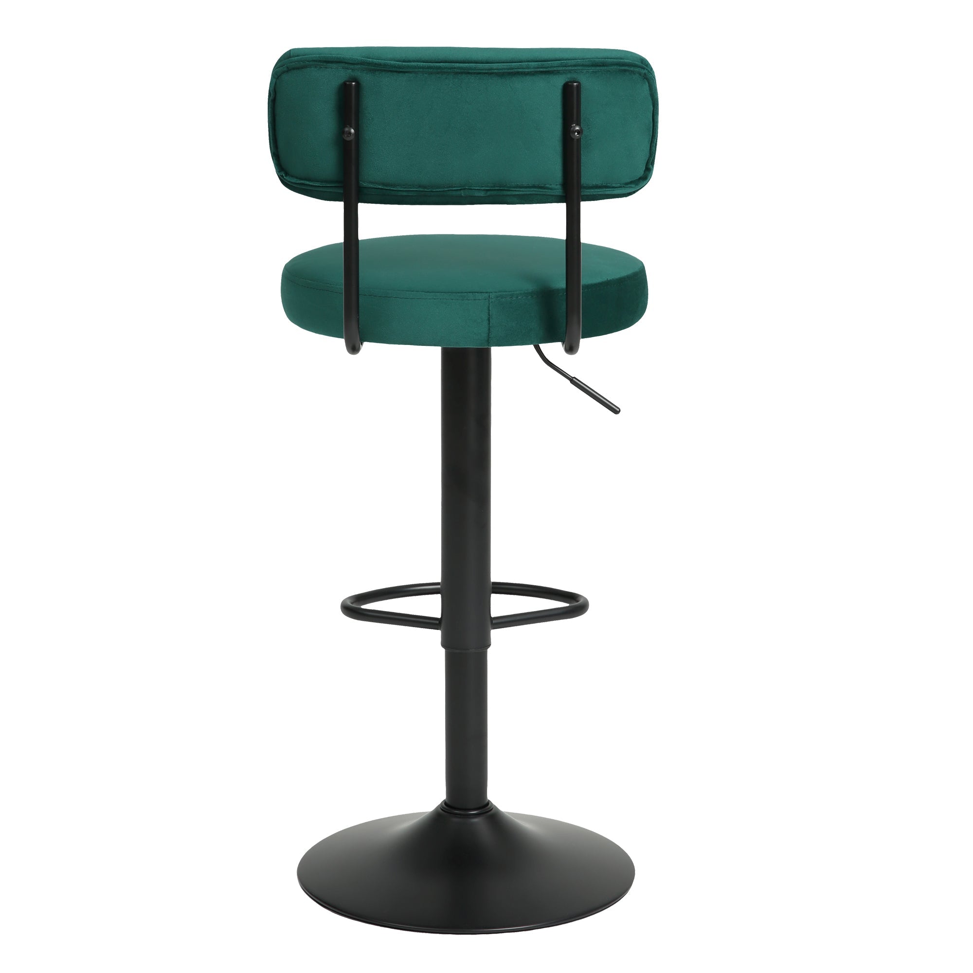 Set of 2 Adjustable Velvet Bar Stools with Curved Backrest & Swivel - Best Buy Furniture