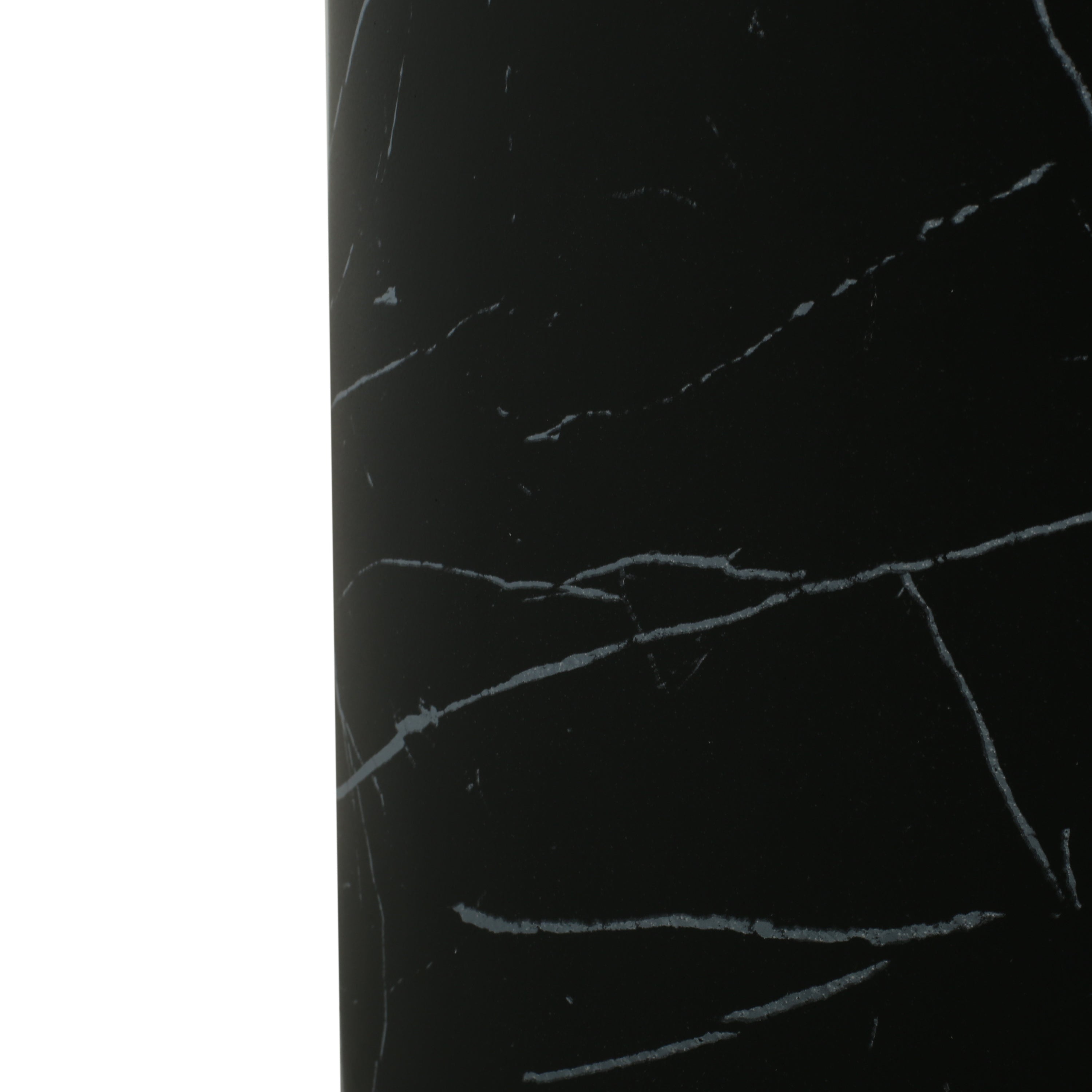 Contemporary Outdoor Lightweight Concrete MGO Side/End Table with Black Marble Finish