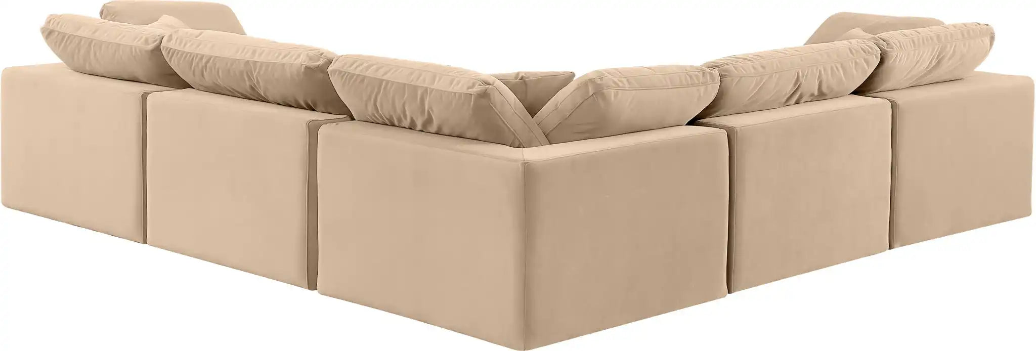 Comfy - 5 Piece Velvet Modular Corner Sectional
